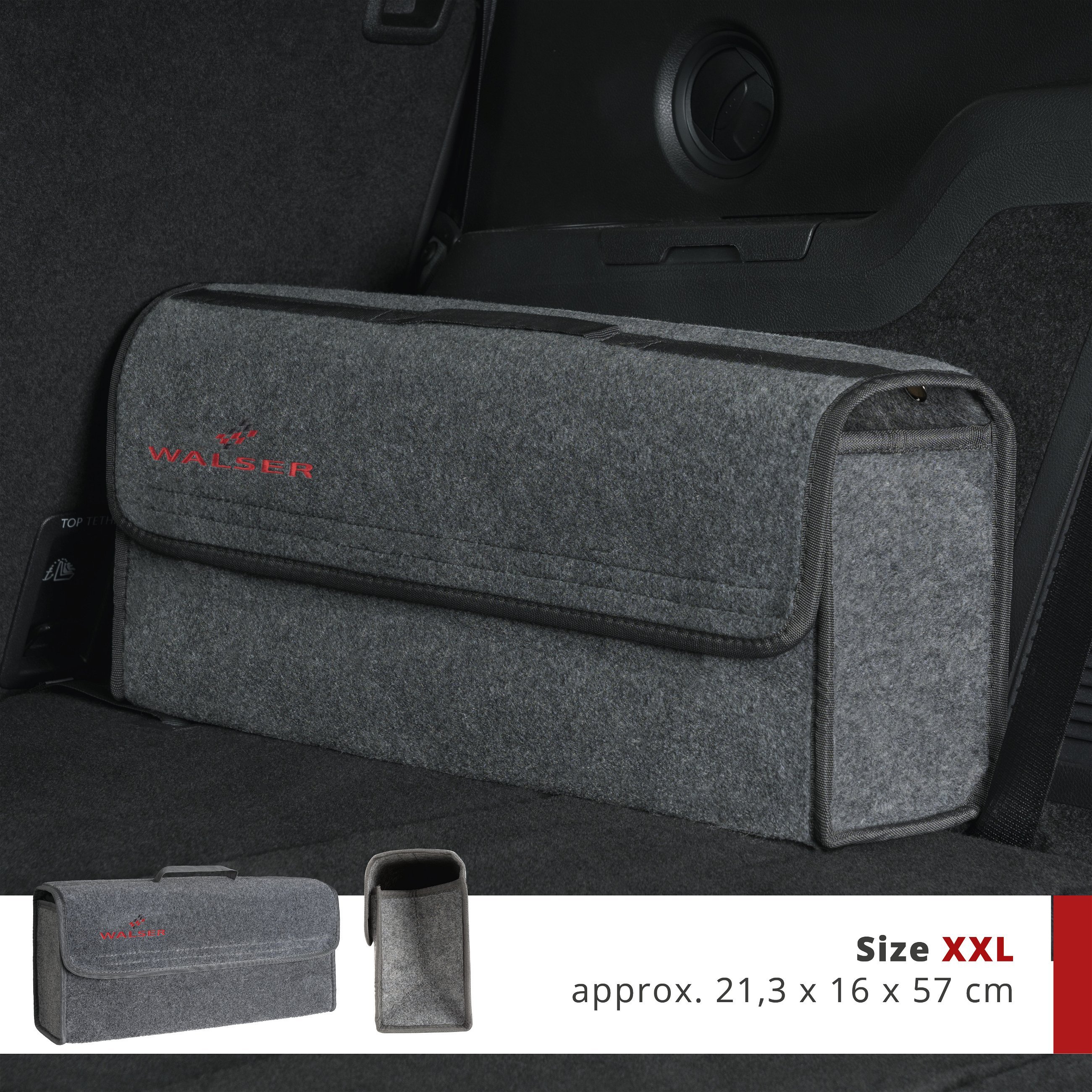 Car boot bag Toolbag size XXL, car storage bag grey 57x16x21cm