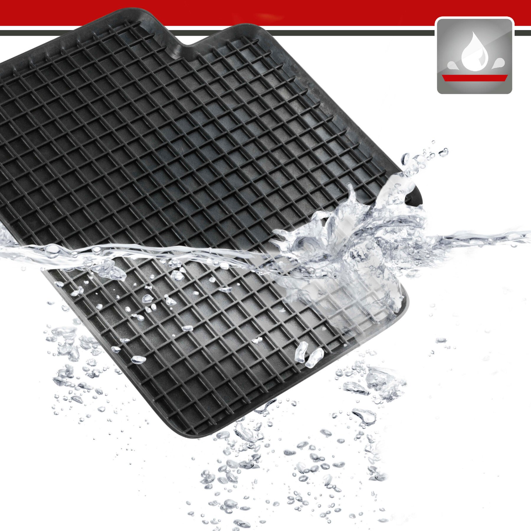 Rubber mats for honeycomb 47x40 cm Rear black