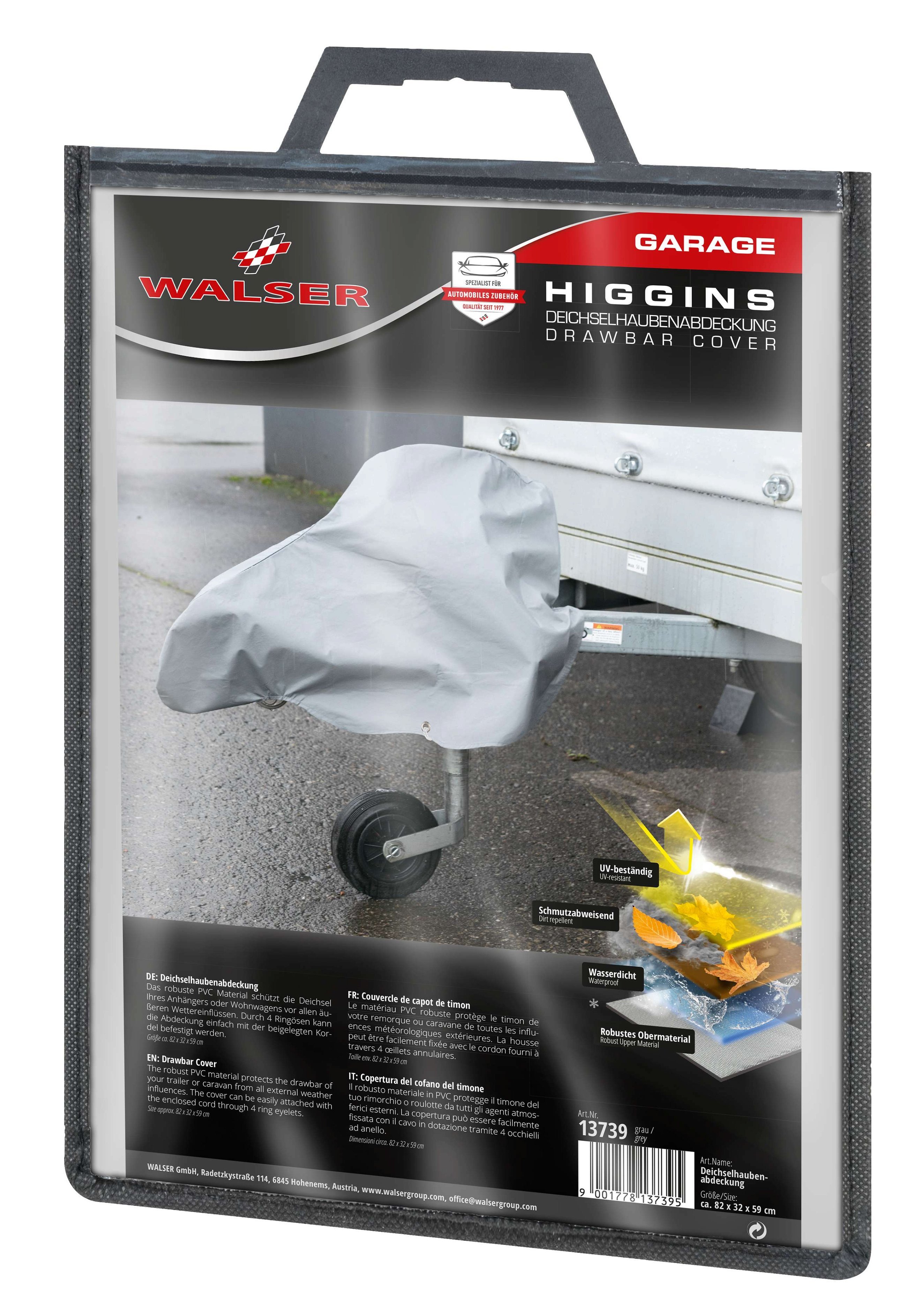Drawbar cover, drawbar cover universal size 82x32x59cm grey