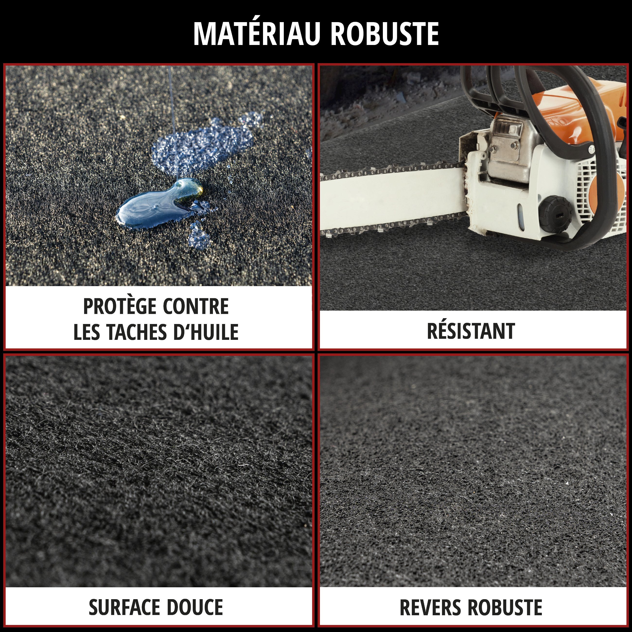 Tapis collecteur d'huile Clean Max 100x200 cm noir