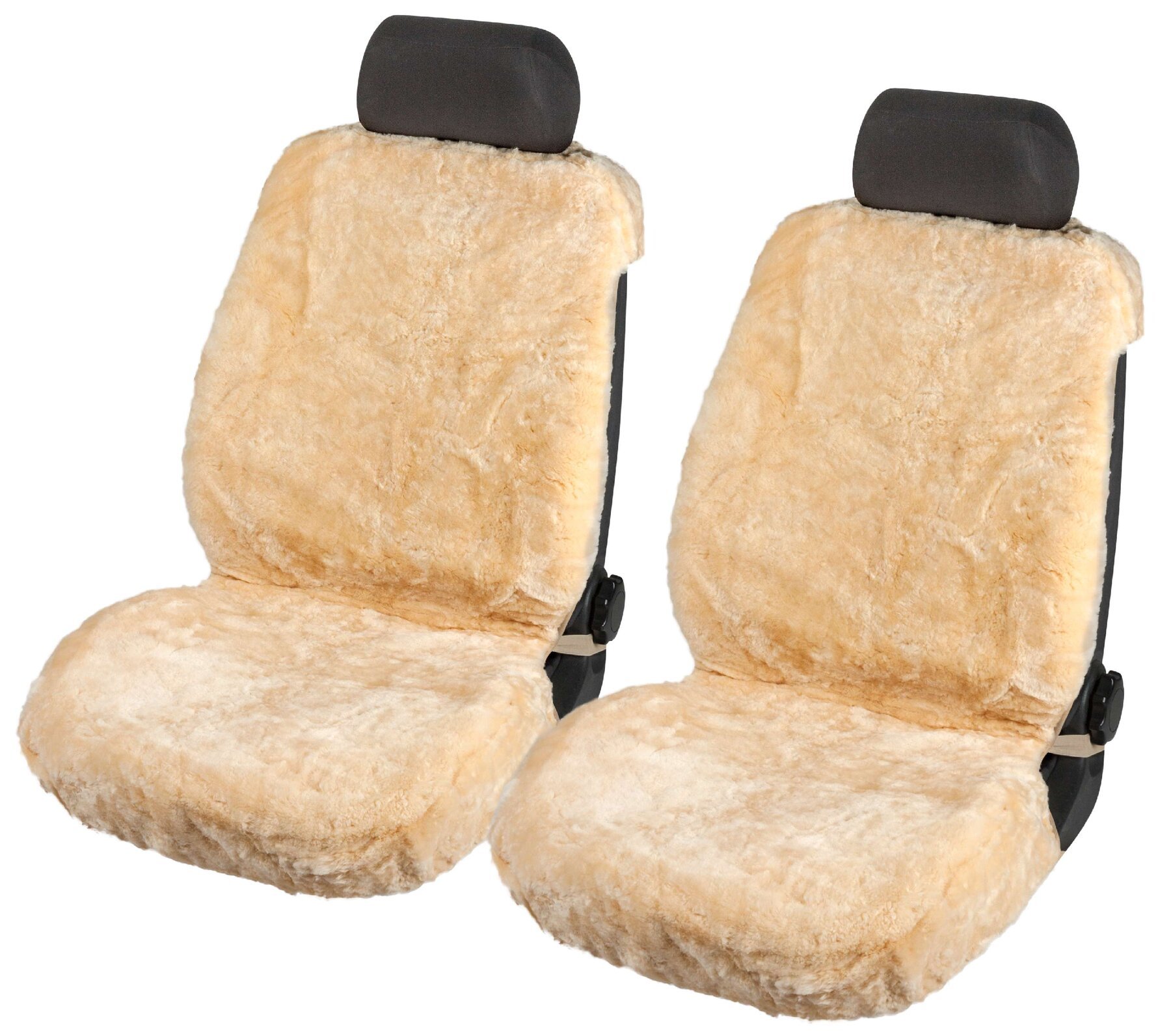 Housses de sièges Tiauna double casquette en agneau beige avec système informatique ZIPP