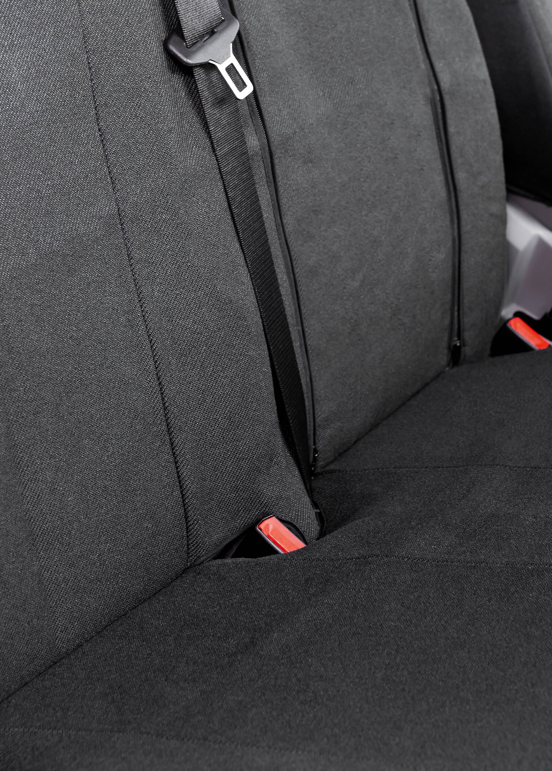 Passform Sitzbezug aus Stoff kompatibel mit VW Crafter, Mercedes Sprinter, Einzelsitz Armlehne innen & Doppelbank klappbar