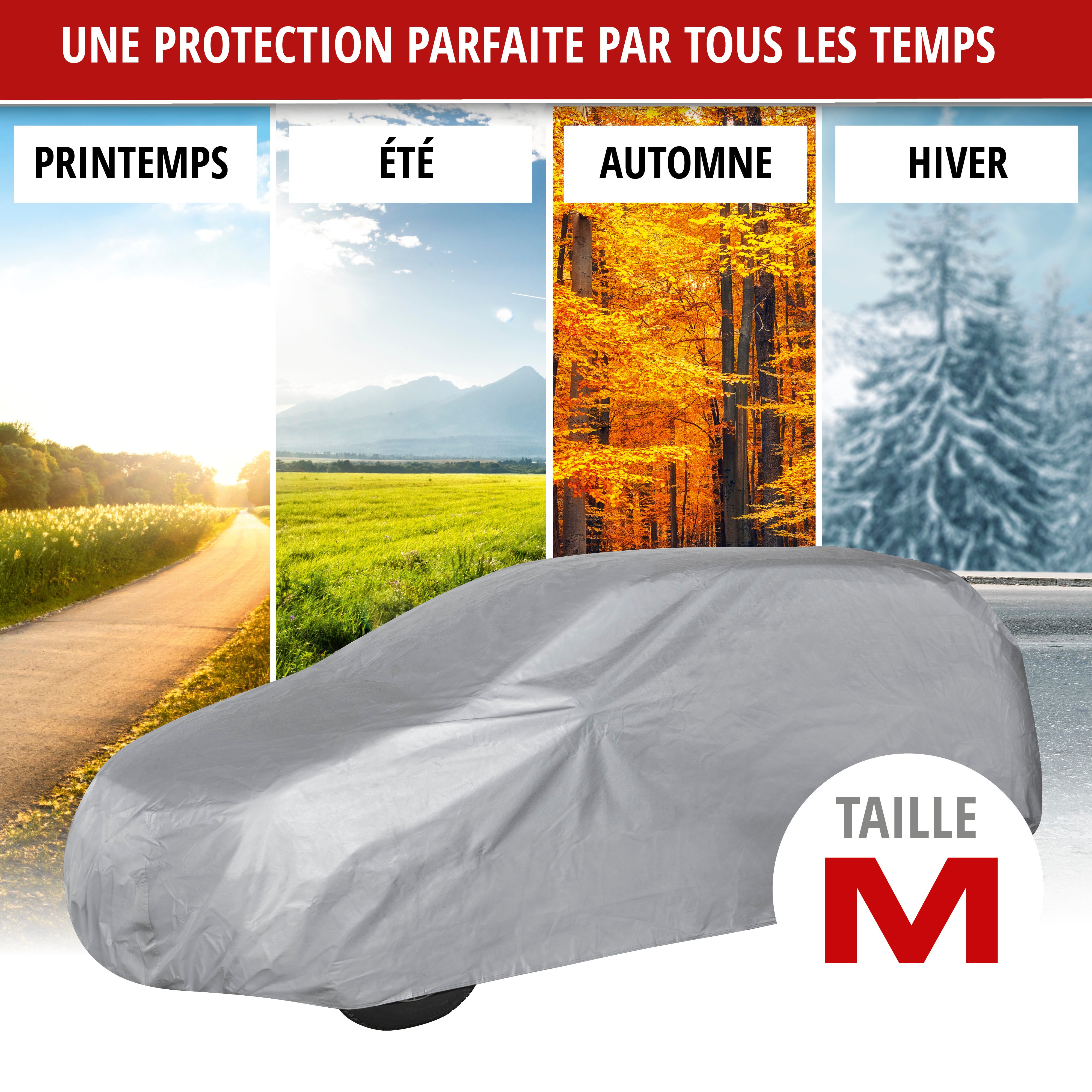 Bâche pour voiture All Weather Light SUV garage complet taille M gris clair