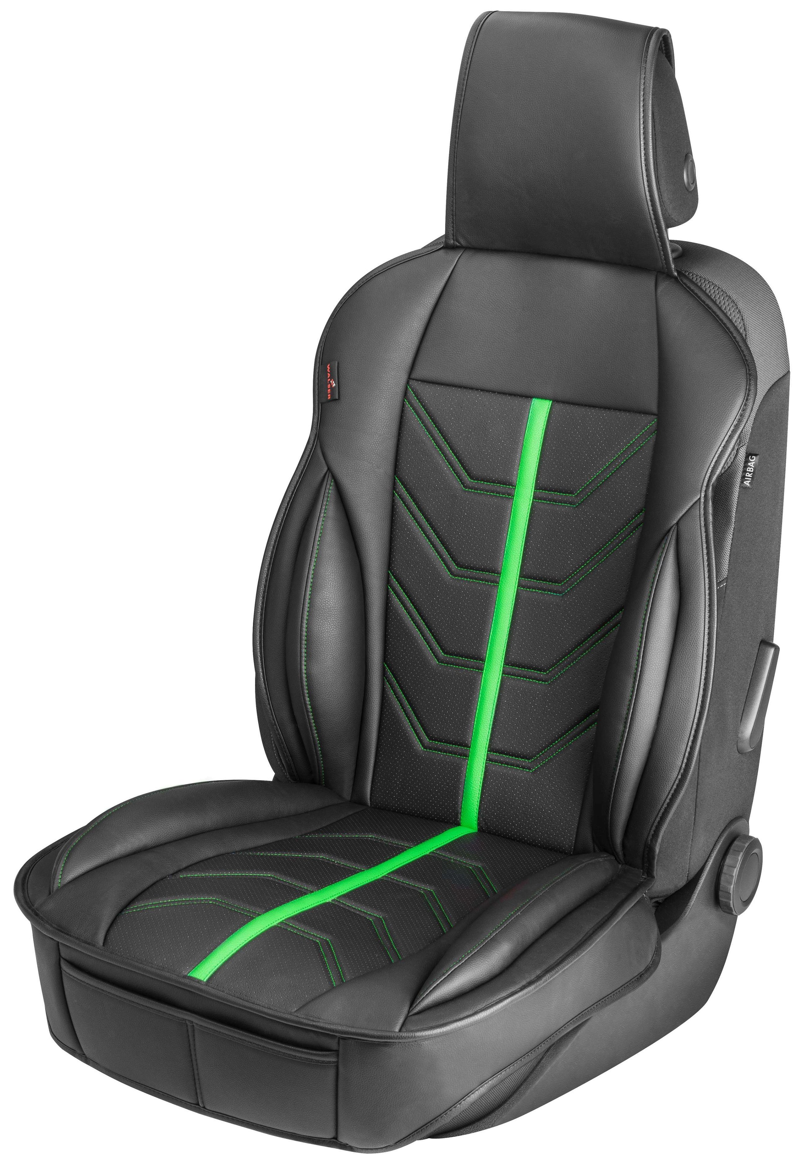 PKW Sitzauflage Kimi, Auto-Sitzaufleger im Rennsportdesign schwarz/grün