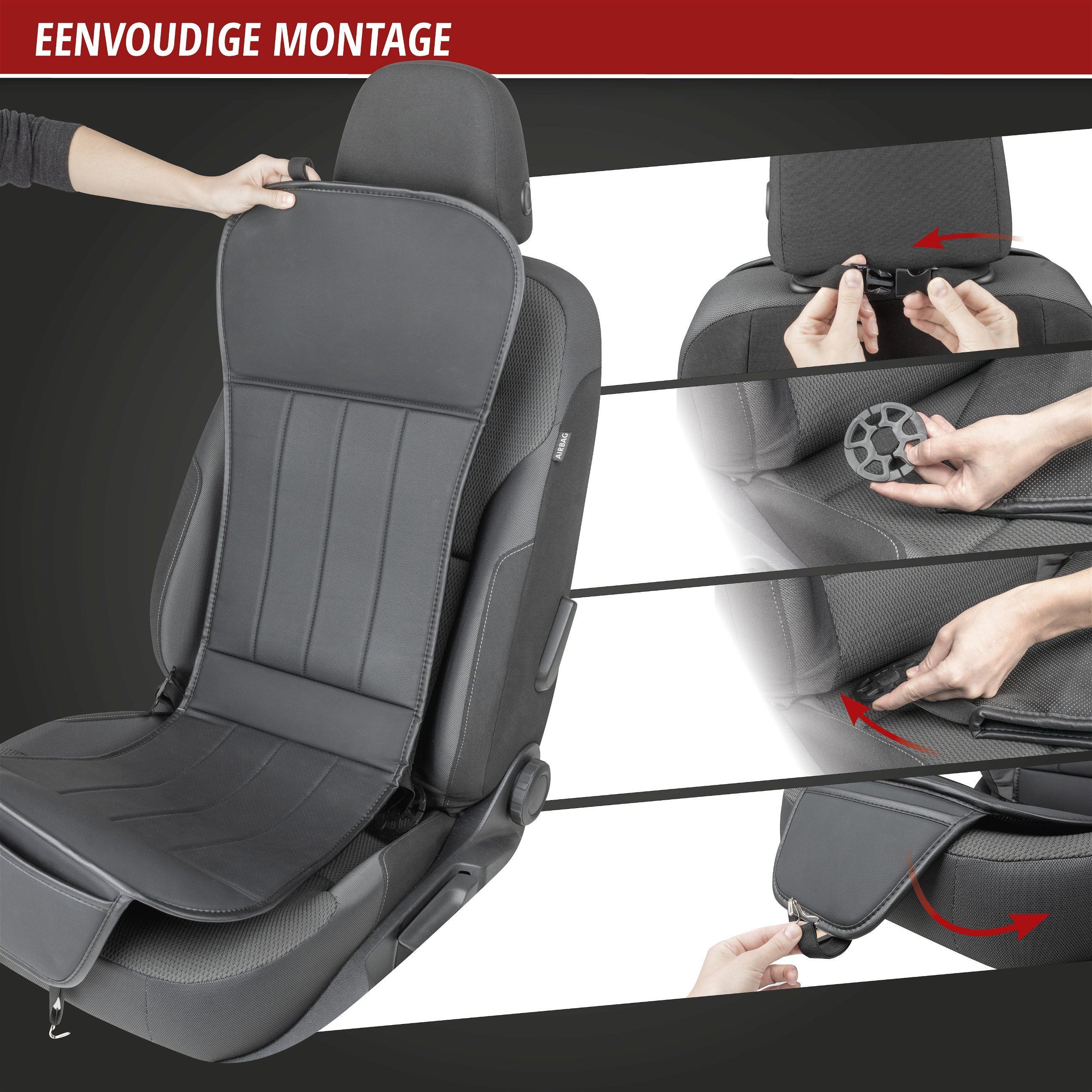 Autostoelhoes Lewis, universele stoelhoes en beschermmat in beige, stoelbeschermer voor auto's en vrachtwagens