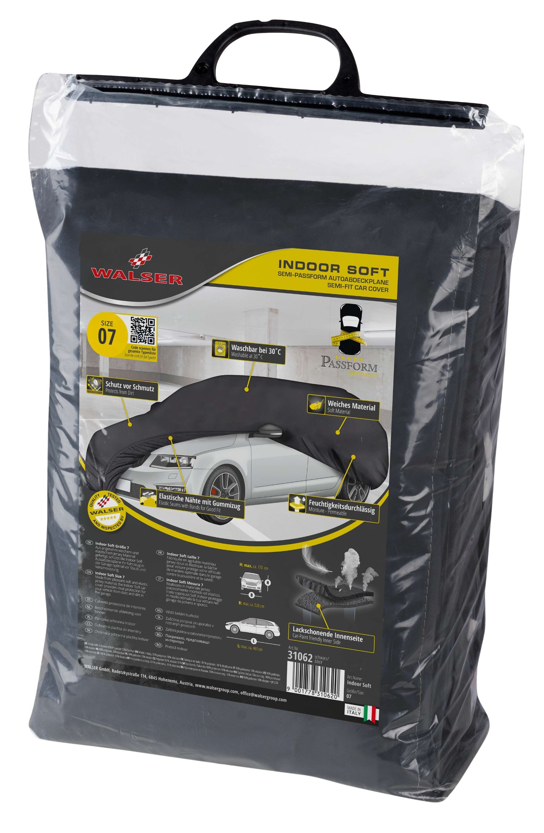 Bâche pour voiture Indoor Soft Premium size 7 noir