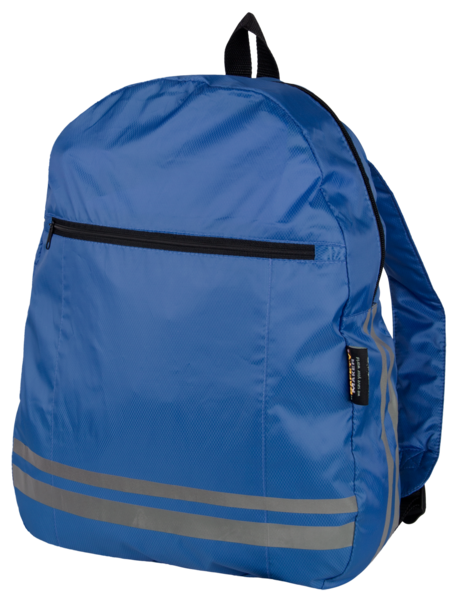 Rucksack mit reflektierenden Streifen blau