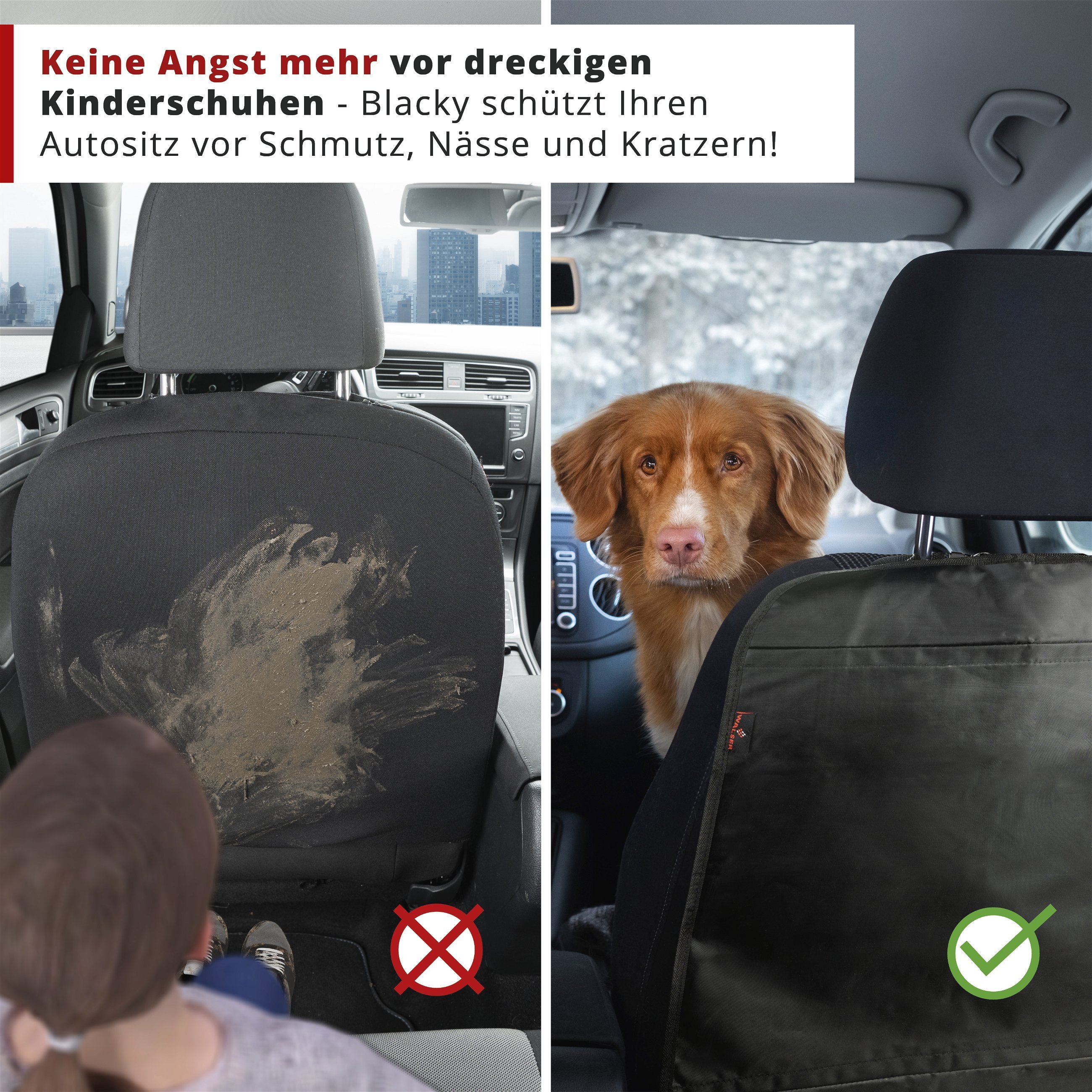 Rückenlehnenschutz Auto Kinder - Rücksitzschoner - (1 Stück 70 x