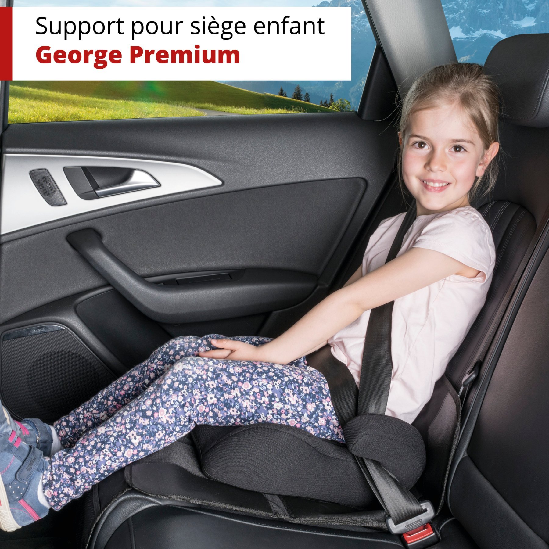 Coussin pour siège enfant George Premium, tapis de protection pour siège enfant noir