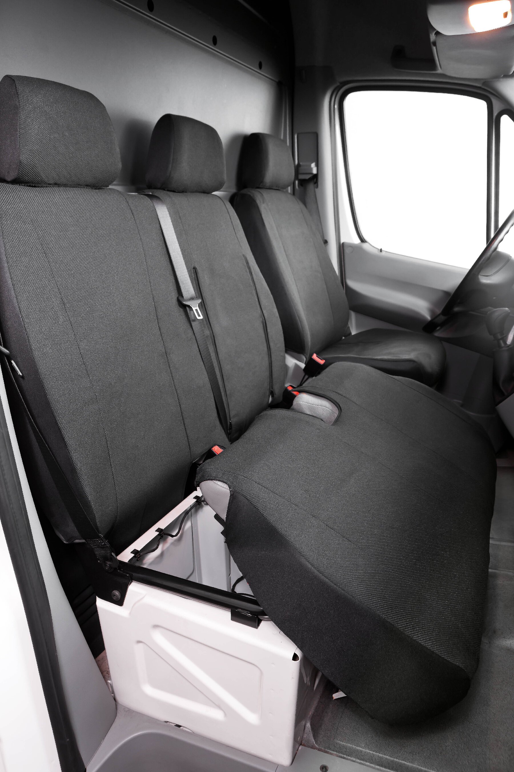 Housse de siège Transporter en tissu pour VW Crafter, Mercedes Sprinter, siège simple et double