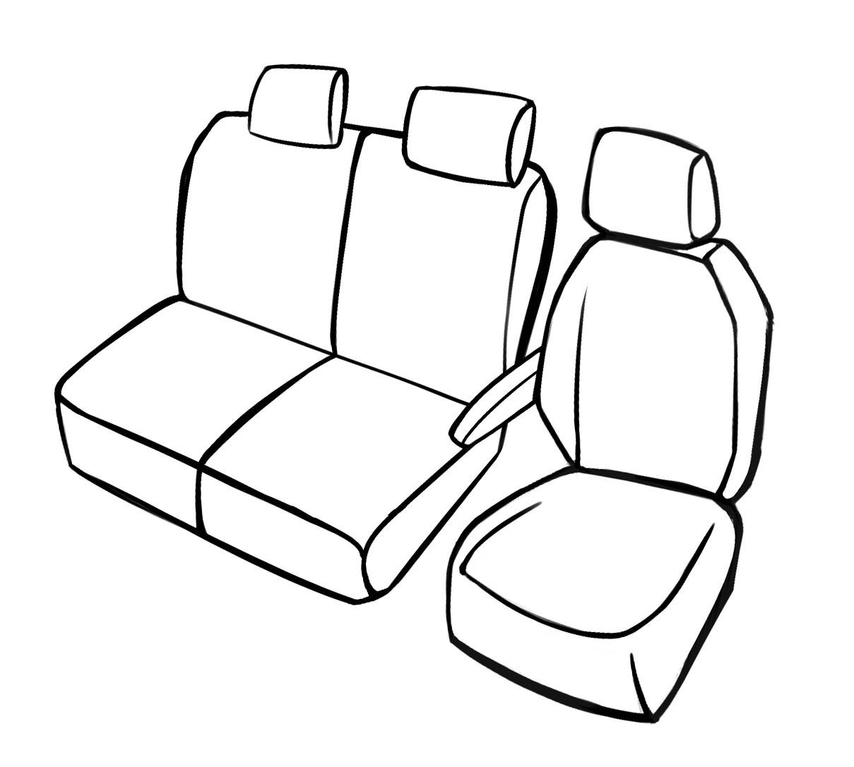 Premium Housse de siège pour Citroen Berlingo siége simple et banquette double à l'avant 1996- auj.