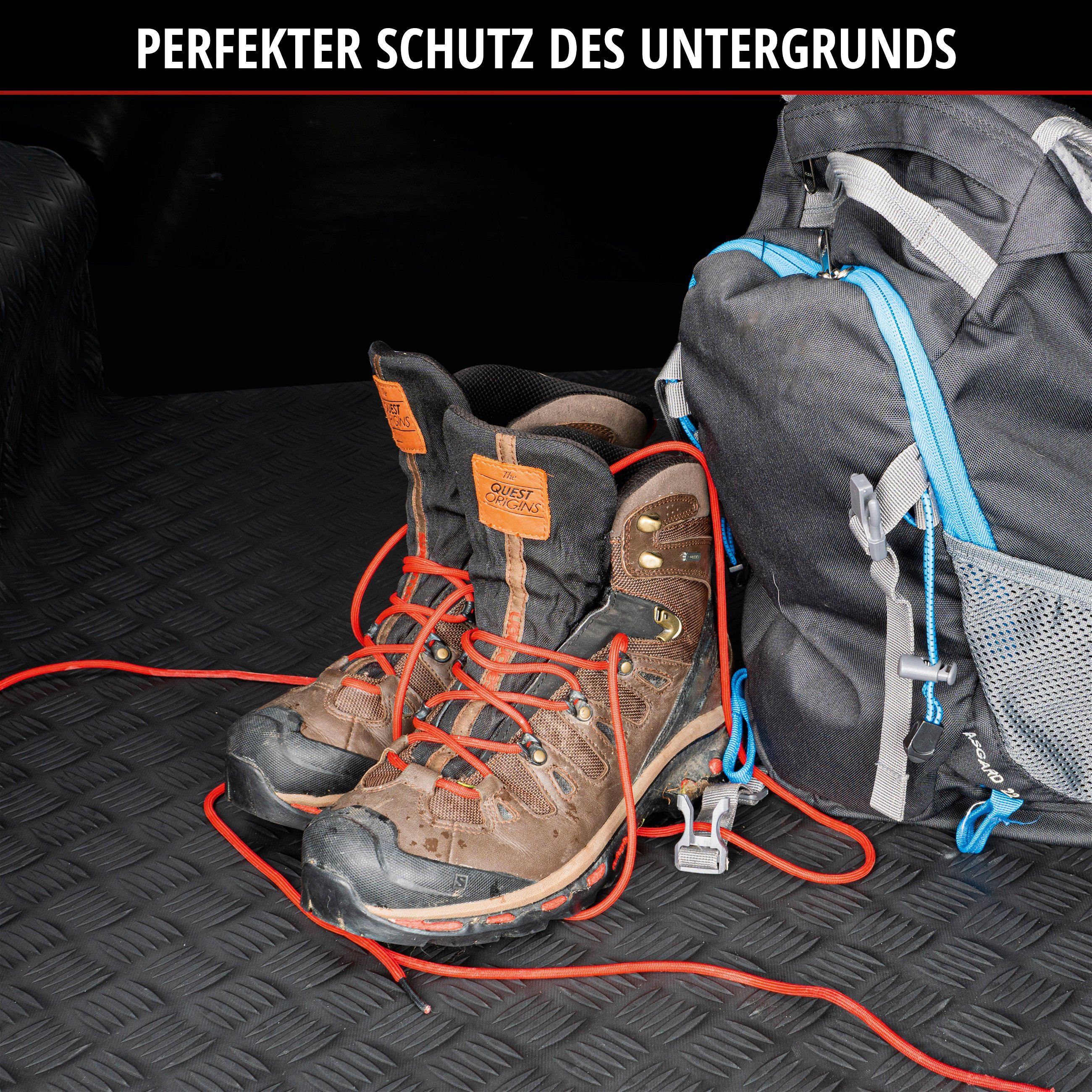 Gummimatte Odin, zuschneidbare Meterware geriffelt 100x300 cm schwarz