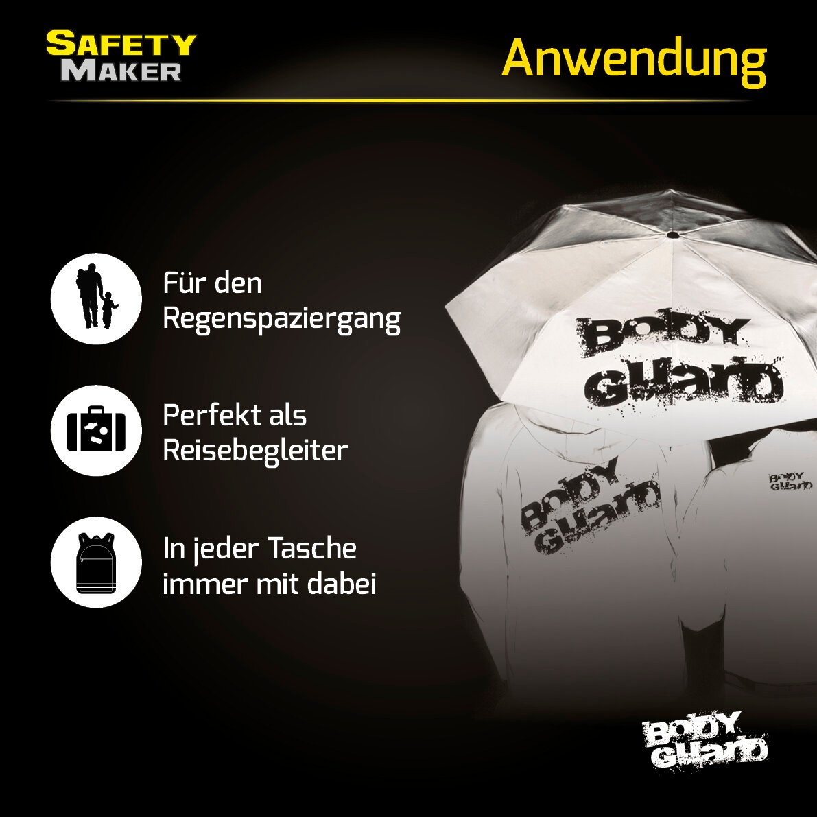 Reiseschirm reflektierend silber