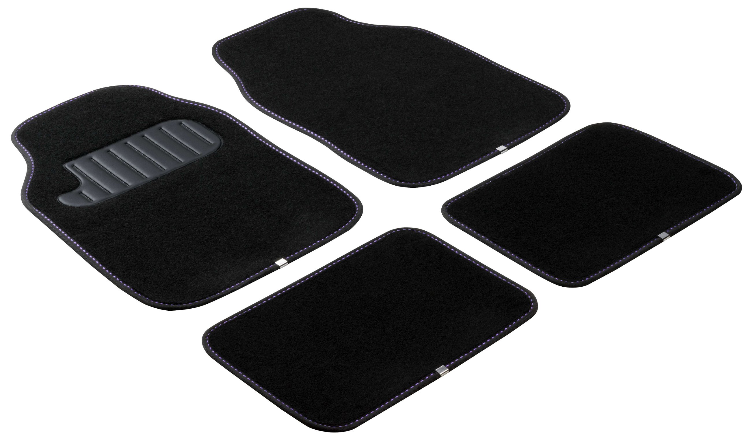 TAPIS DE SOL NOIRS UNIVERSELS 5 PIECES EN MOQUETTE POUR VOITURE