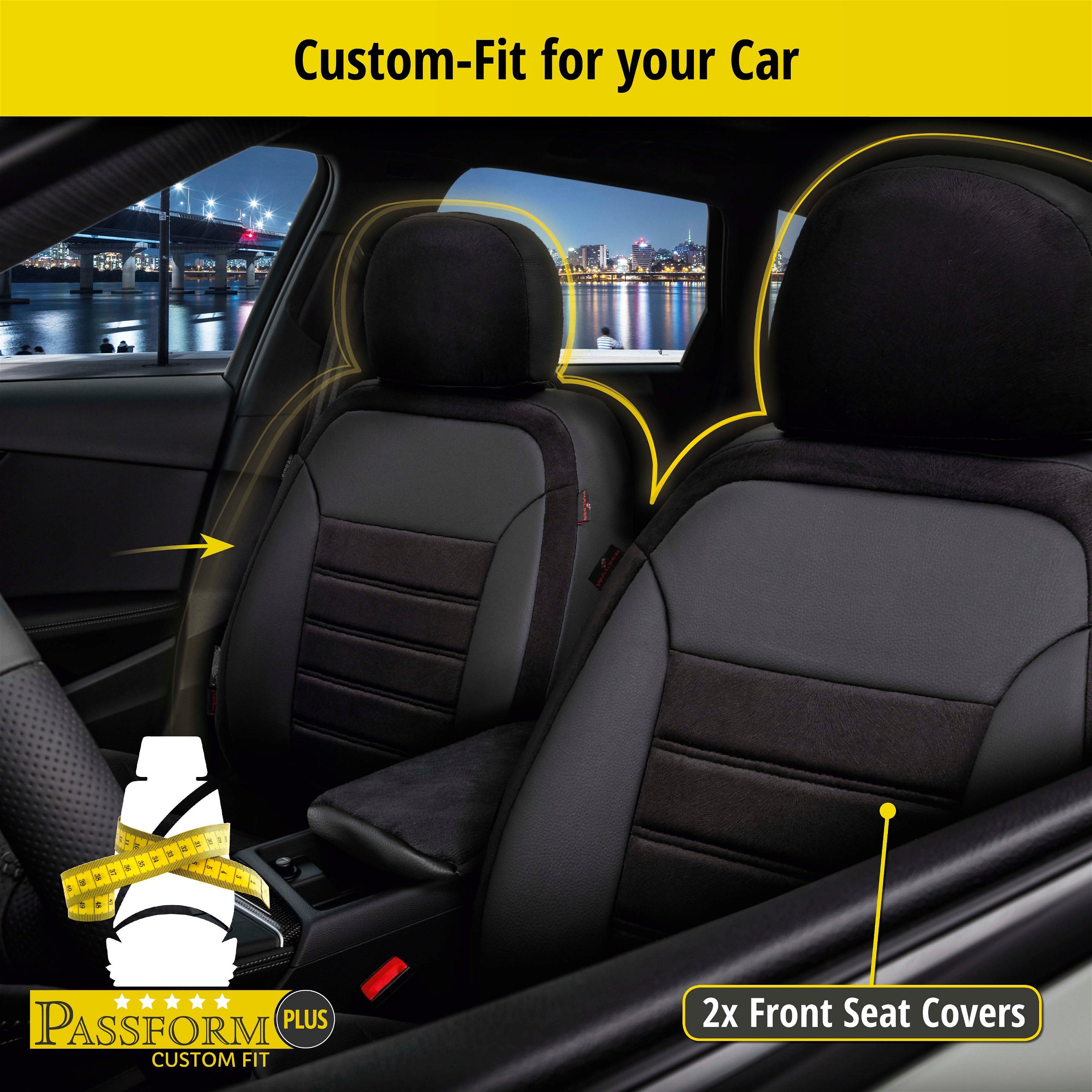 Seat Cover Bari for Ford C-MAX II DXA/CB7/CEU 04/2010-, 2 seat covers for normal seats Trendline