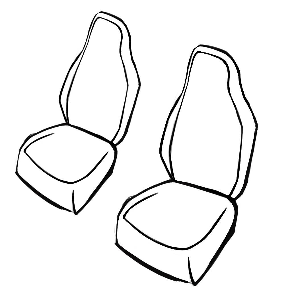 Coprisedili Bari per VW Up 08/2011-Oggi, 2 coprisedili singoli per sedili con schienale alto