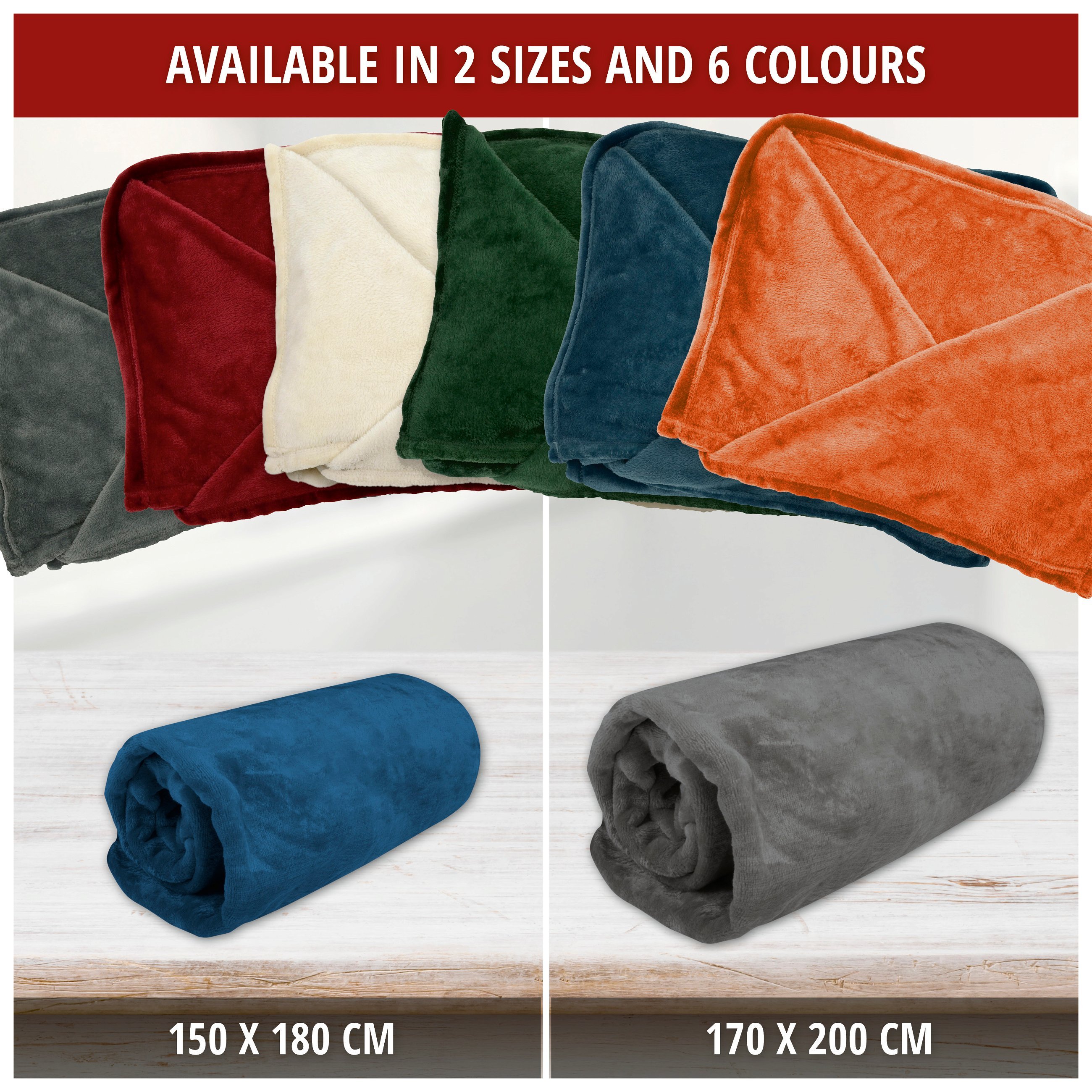 Snuggle fleece blanket with sleeves garnet red 150x180cm