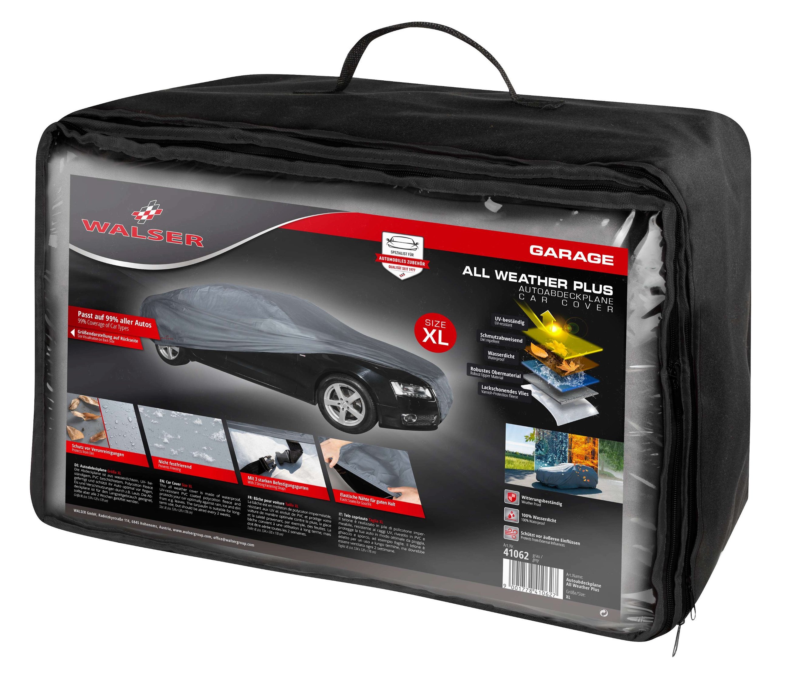 Autoplane All Weather Plus, PKW-Abdeckplane Größe XL grau