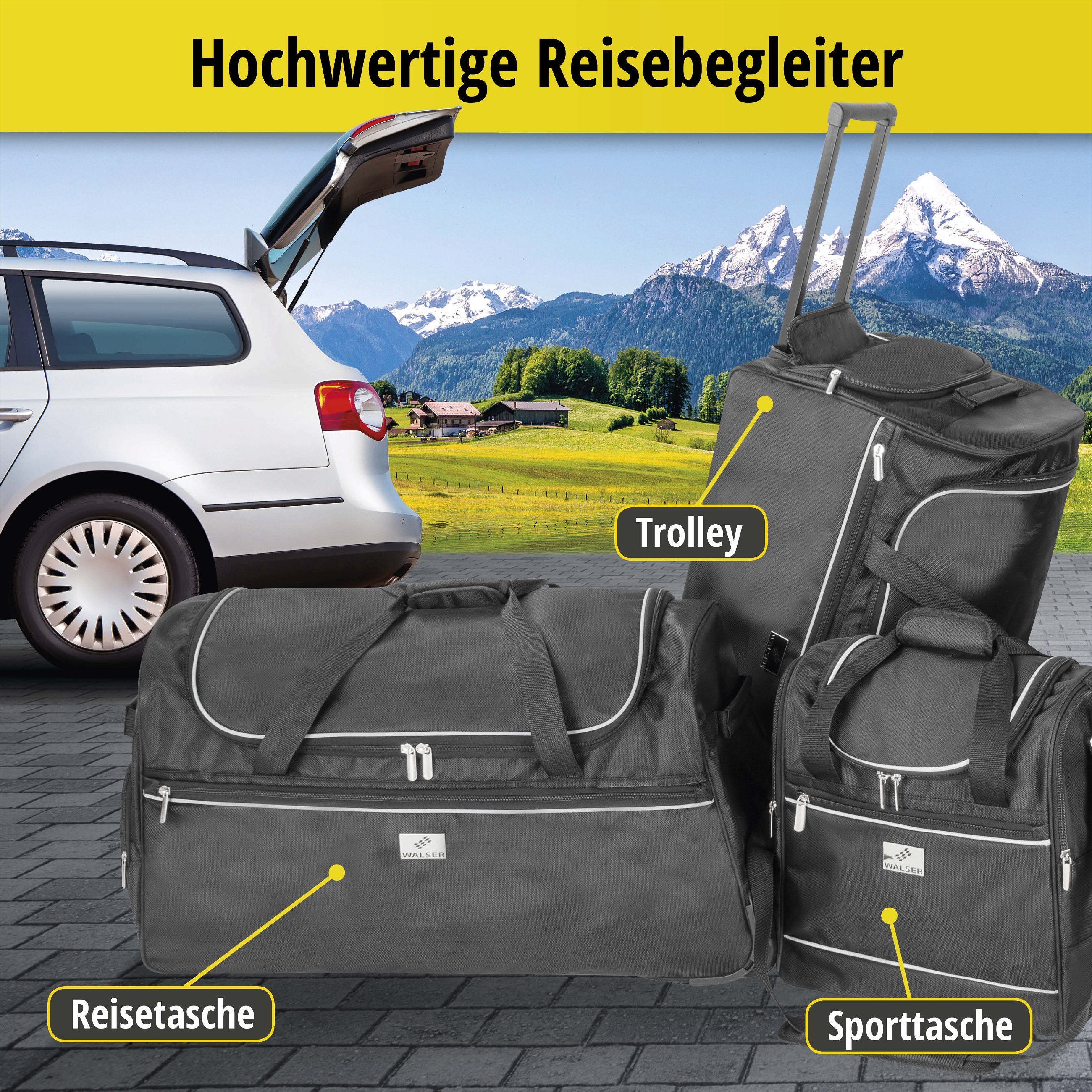 Carbags Trolley Bag, Reisetasche, Reisetrolley 100L - 60x35x45 cm