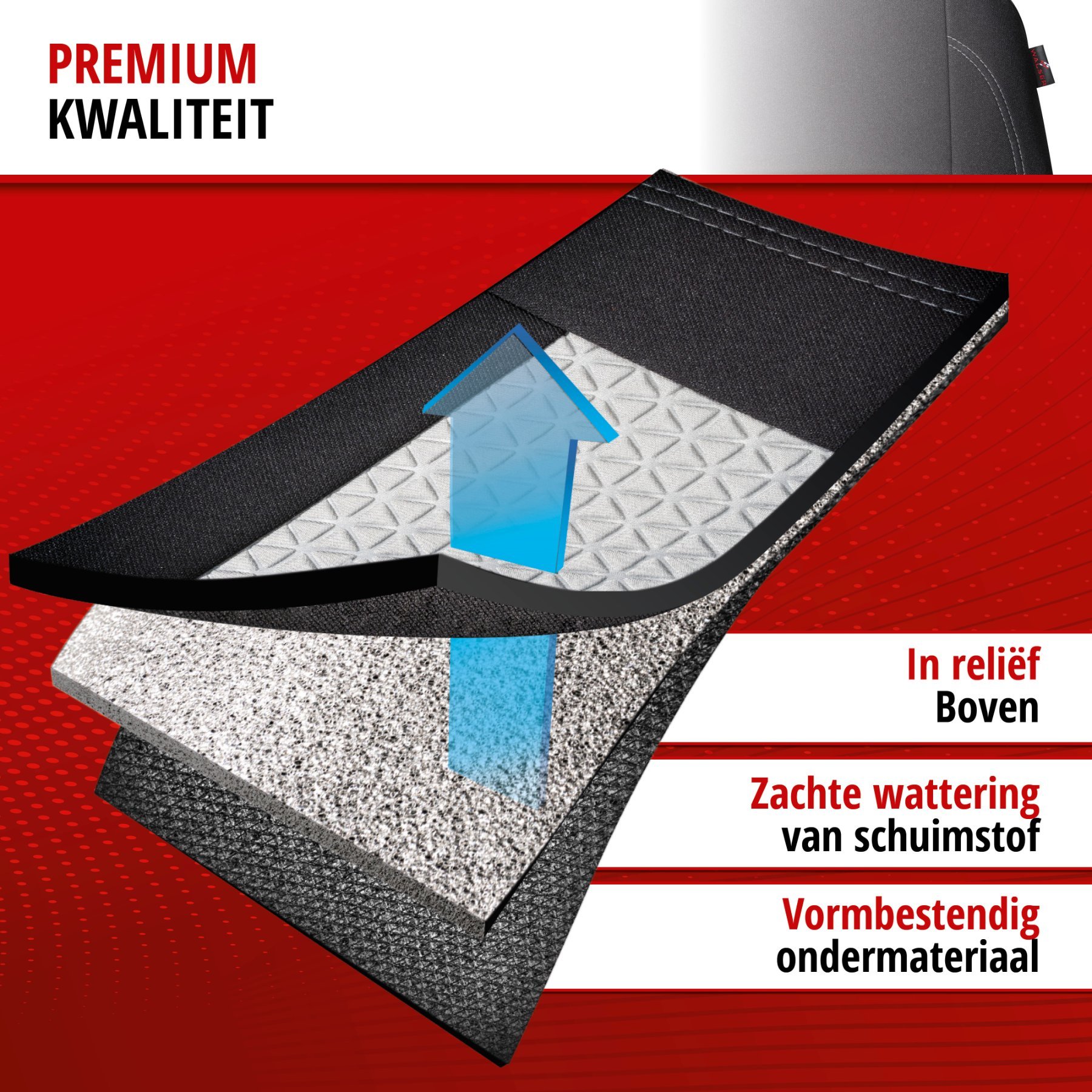 Premium Autostoelbekleding Avignon met Zipper ZIPP-IT, Autostoelhoes set, 2 stoelbeschermer voor voorstoel, 1 stoelbeschermer voor achterbank zwart/silber