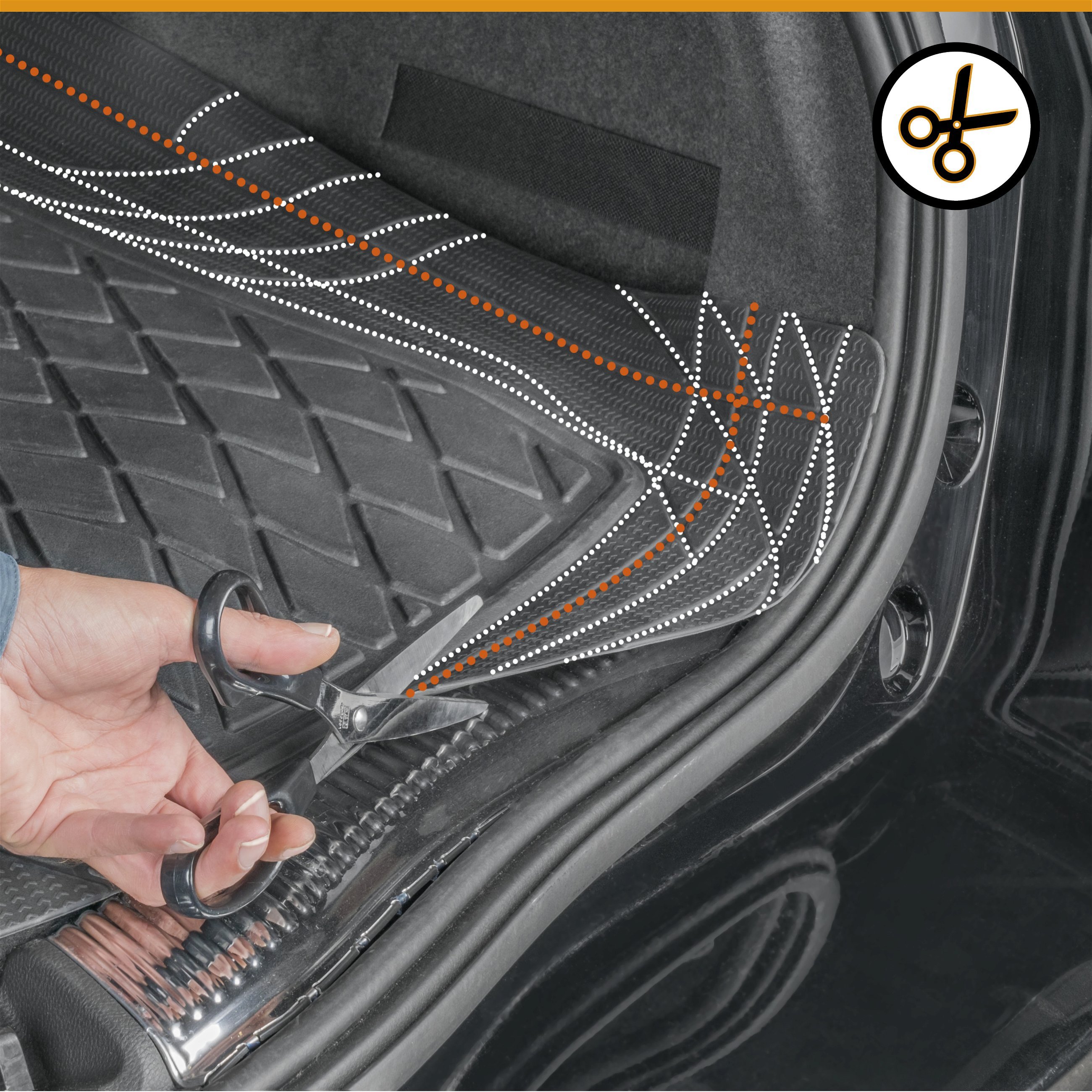 CarComfort kofferbakmat Safeguard, afmeting 120x80 cm, universele op maat gesneden rubbermat auto, universele kofferbakbescherming, anti-slip mat