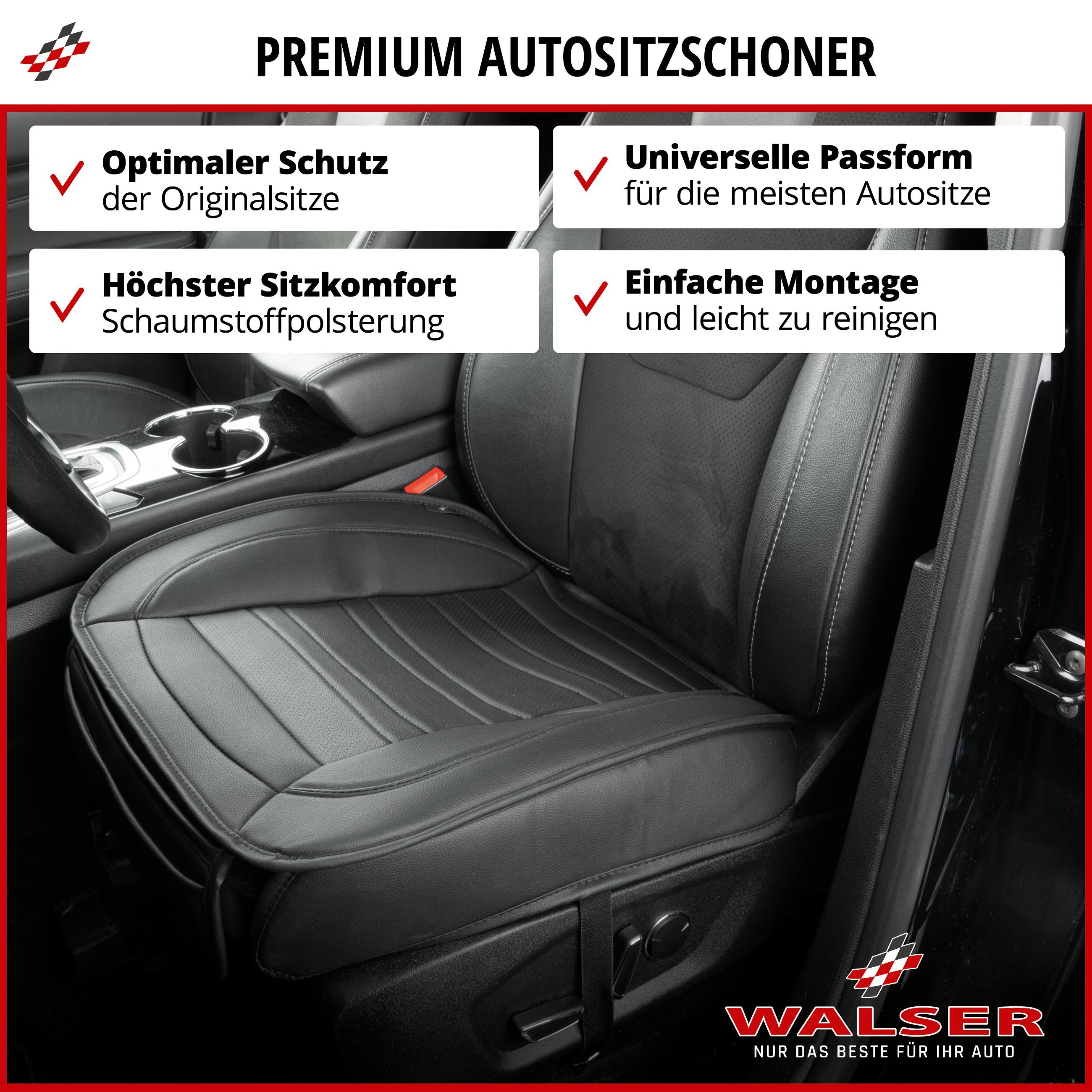 Walser Auto-Sitzauflage Hunt, Sitzkissen-PKW, Universal Sitzschoner-Auto,  Sitzauflage-Auto Vordersitze, Sitzunterlage-Auto Silber/schwarz :  : Auto & Motorrad