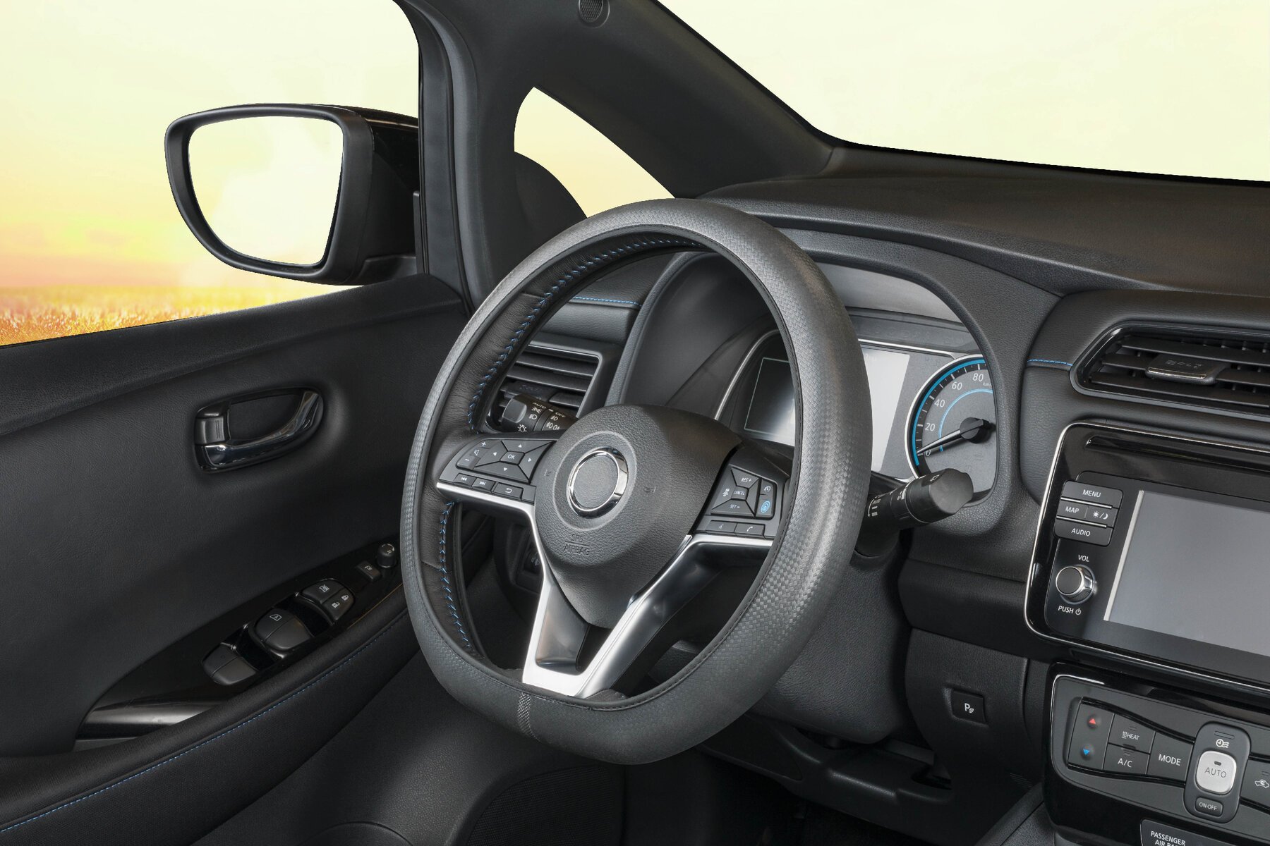 Steering wheel cover Soft Grip Carbon - 38 cm black