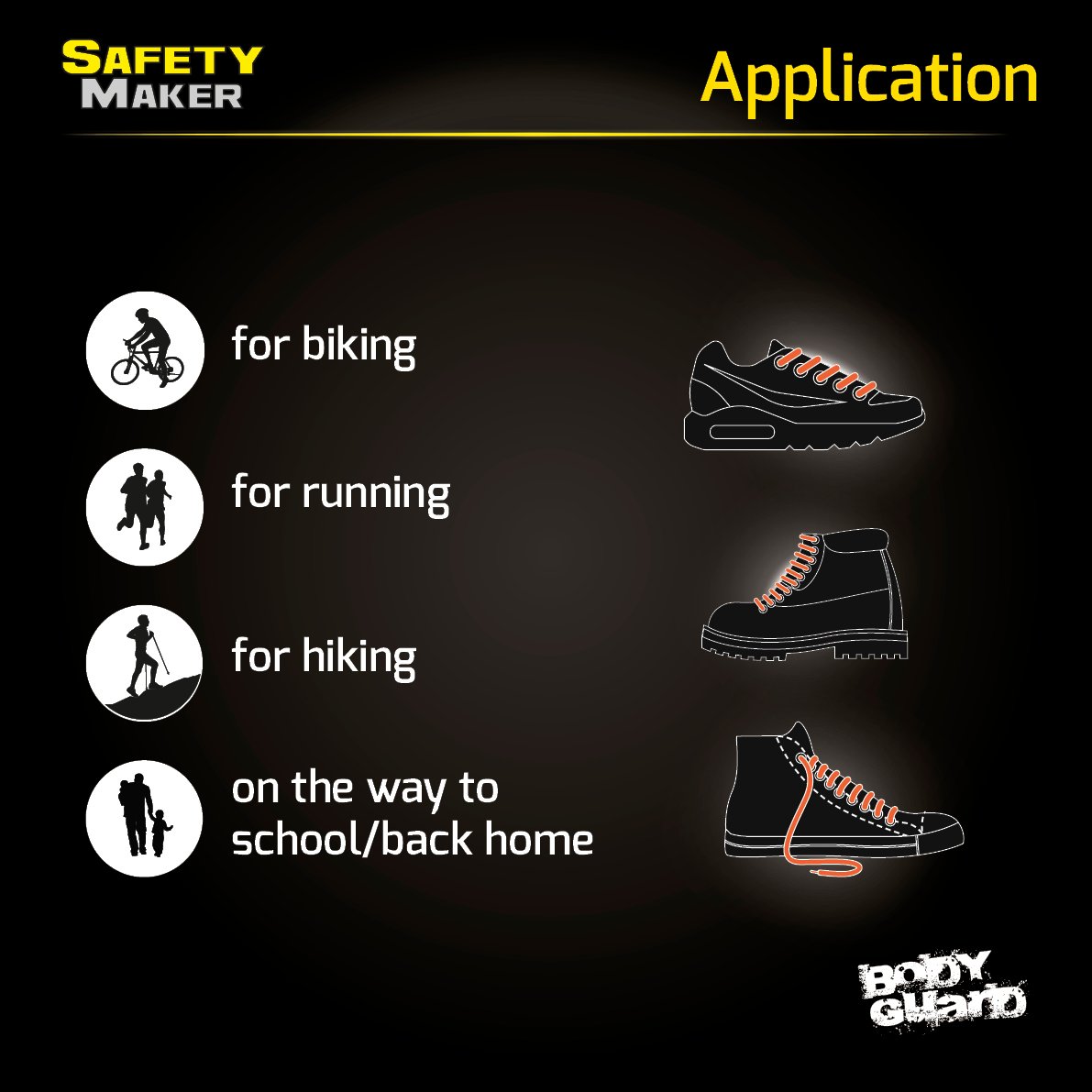 Reflective laces orange