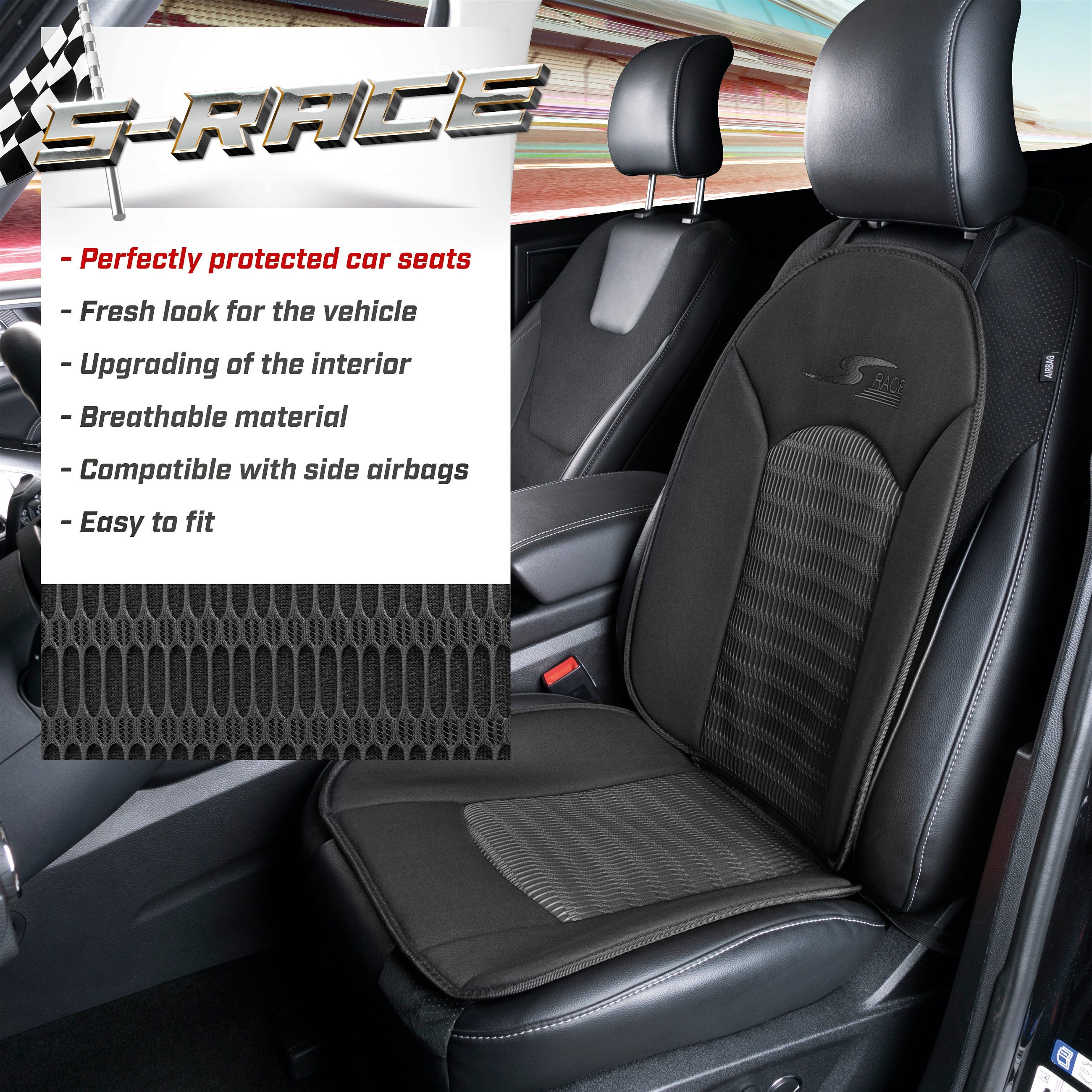 Car Seat cover S-Race black