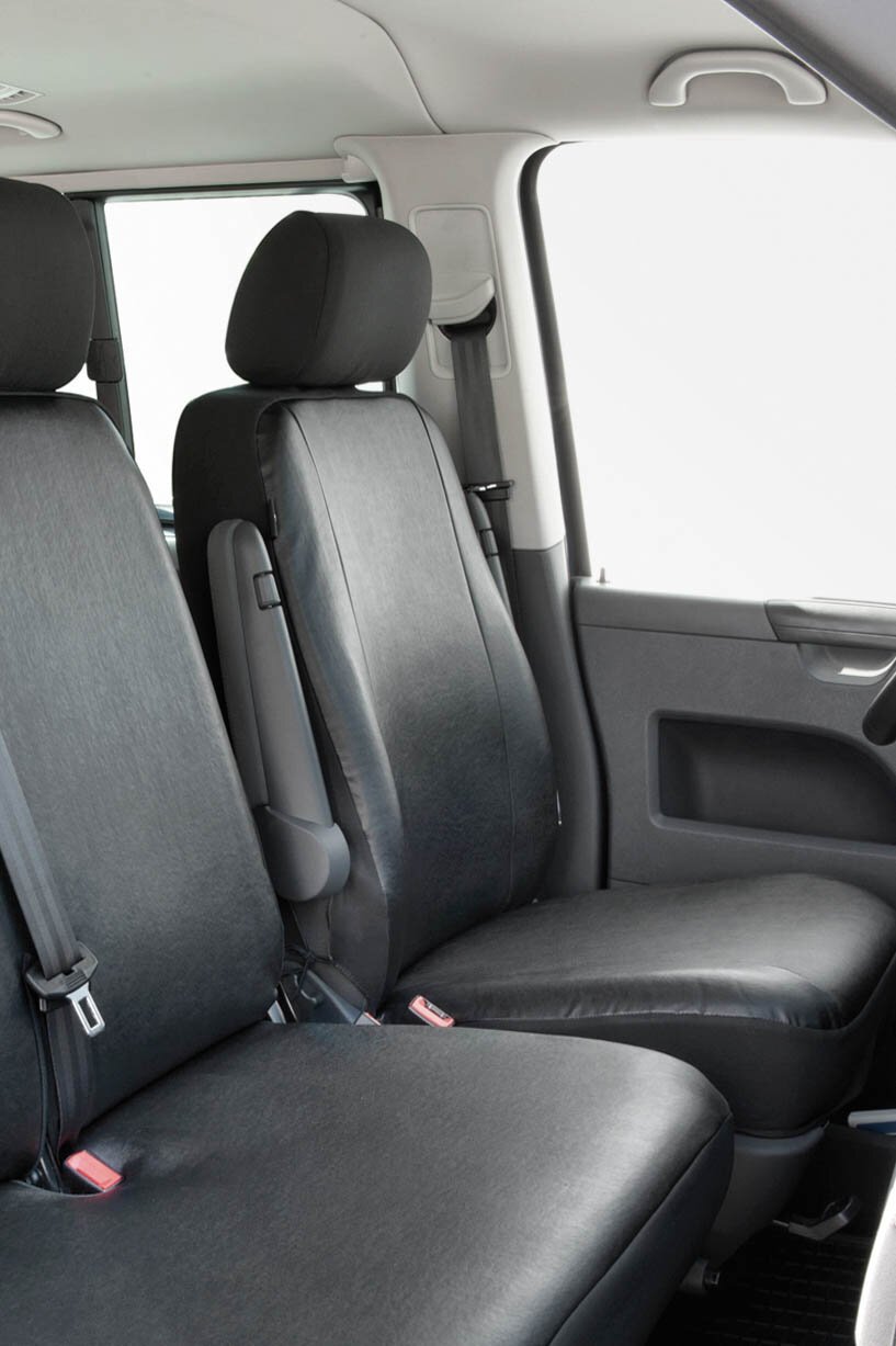 Passform Sitzbezug aus Kunstleder kompatibel mit VW T5, Einzelsitz vorne