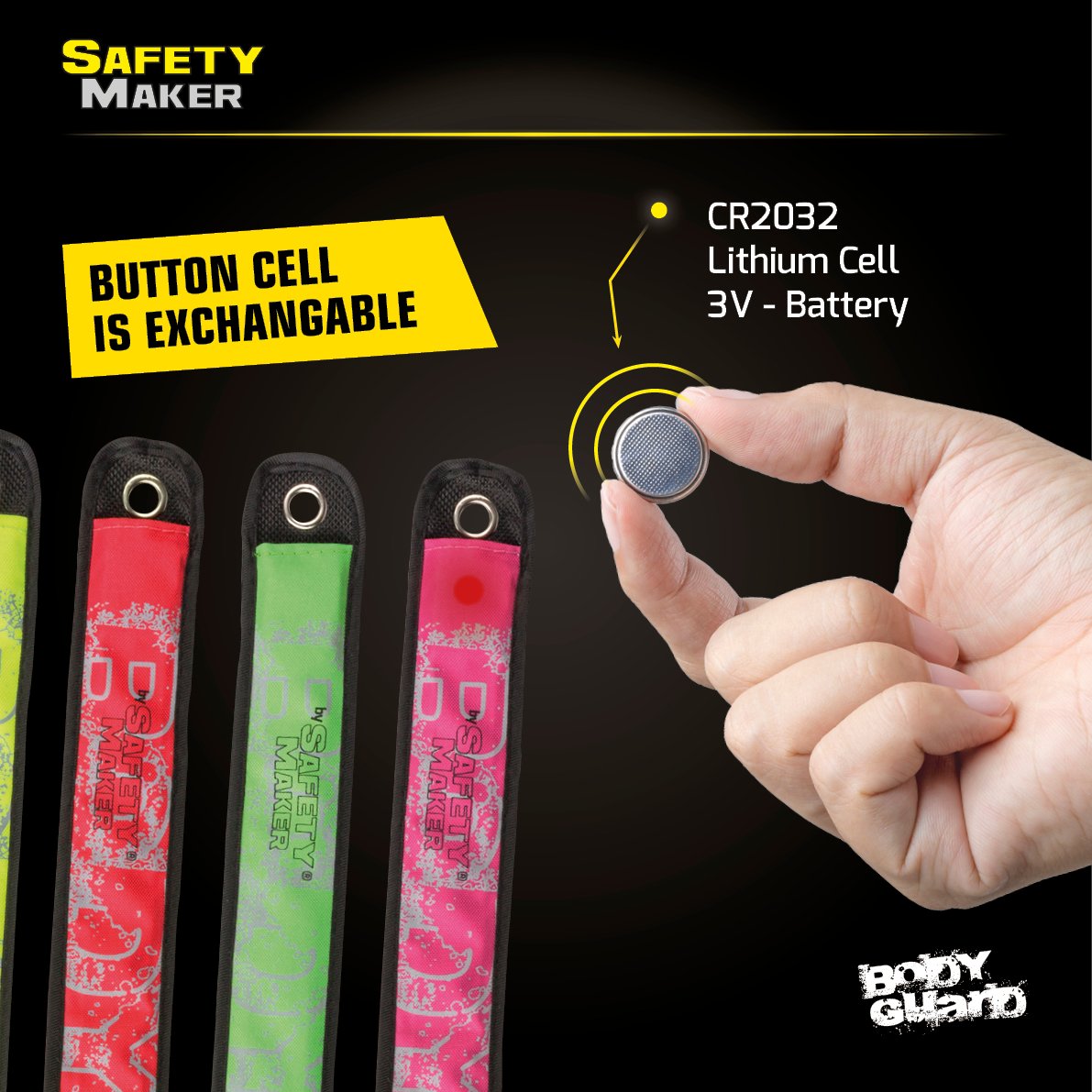 LED Clack Band, glowing Slap Wrap pink