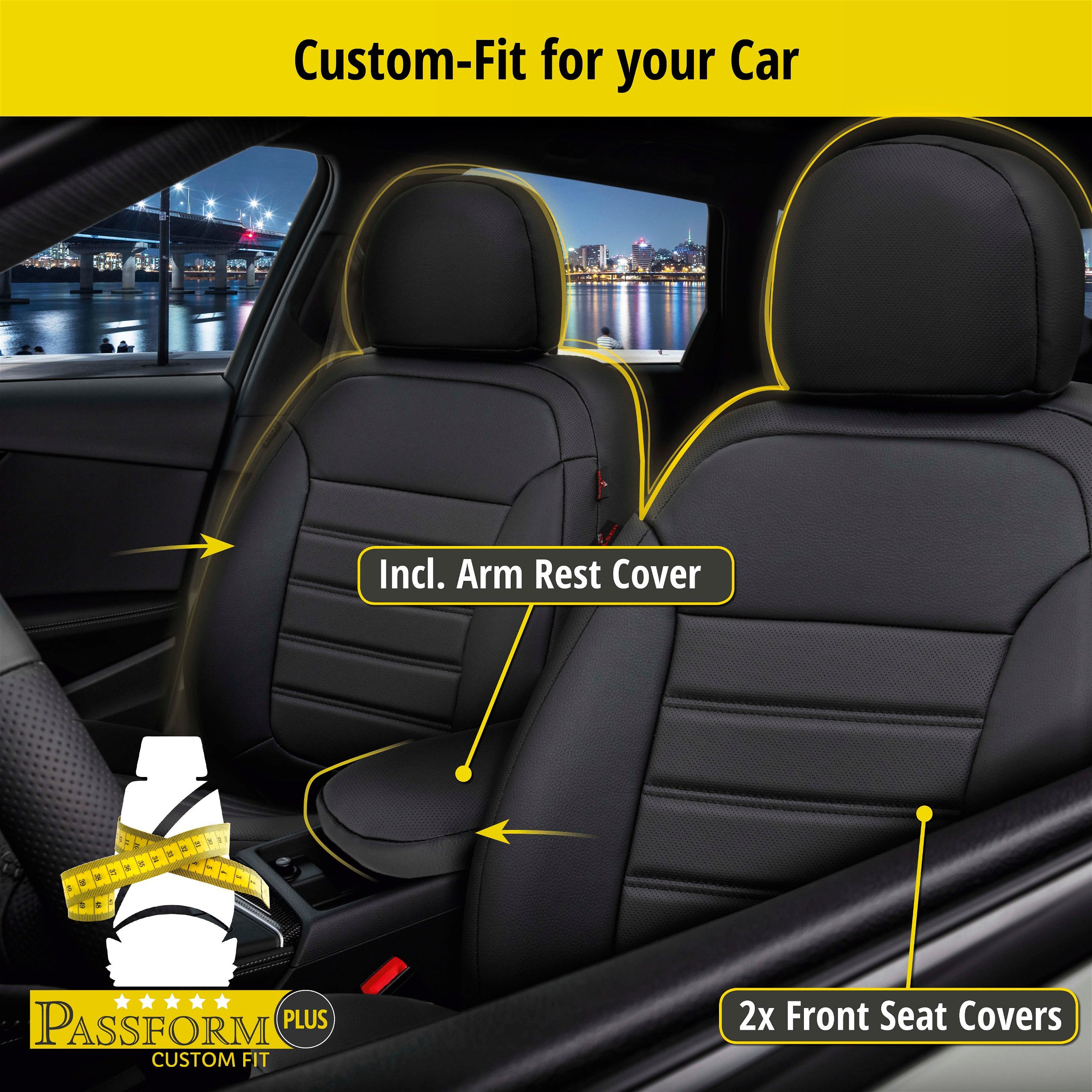 Seat Cover Robusto for Audi A6 Avant (4G5, 4GD, C7) 05/2011-09/2018, 2 seat covers for normal seats