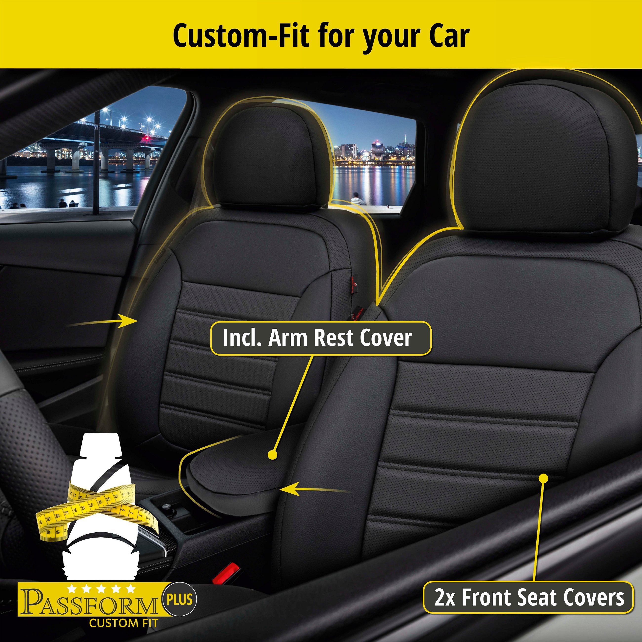 Seat Cover Robusto for Fiat Panda/Panda Classic 09/2003-Today, 2 seat covers for normal seats