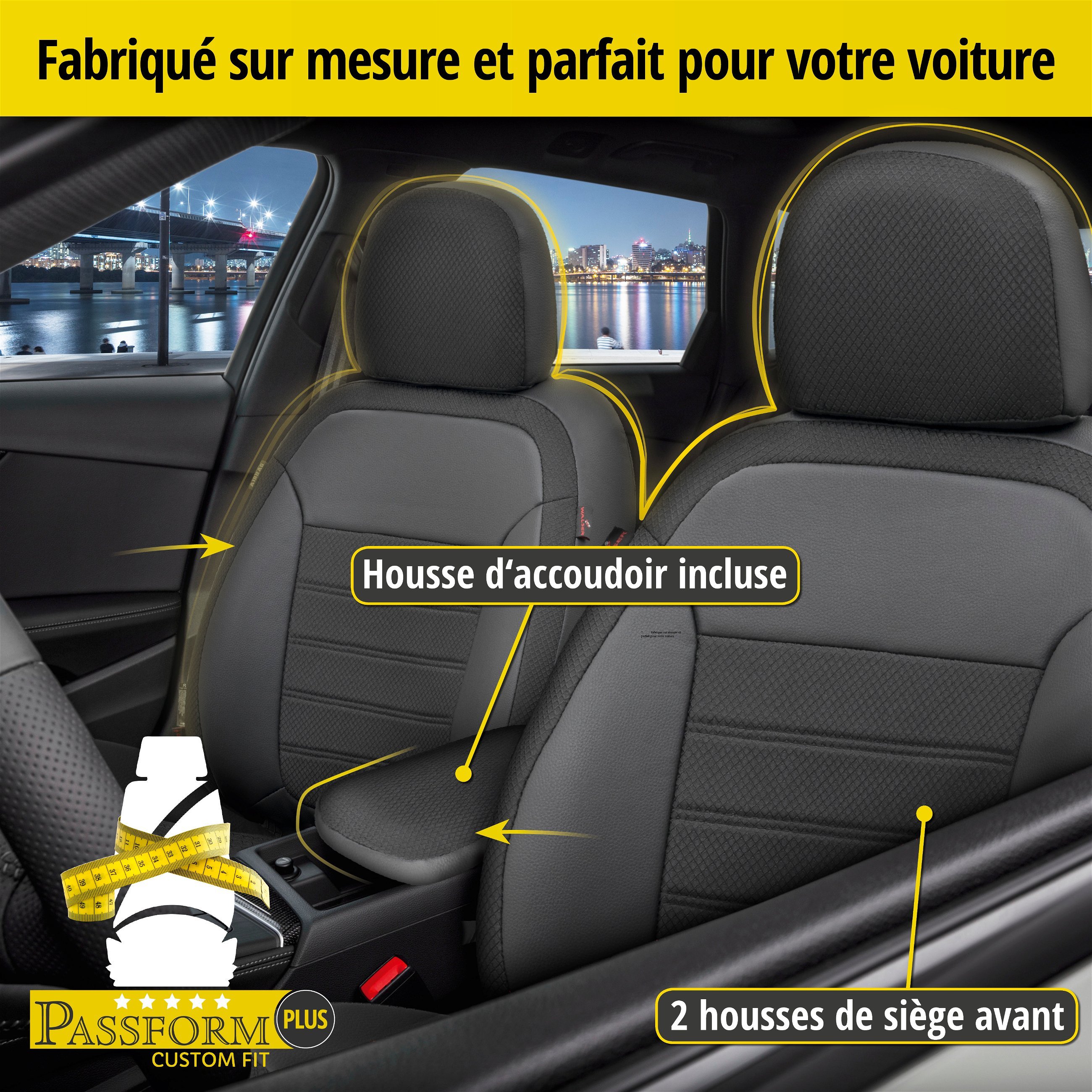 Housse de siège Aversa pour Renault Captur I (J5, H5) 06/2013-auj., 2 housses de siège pour sièges normaux