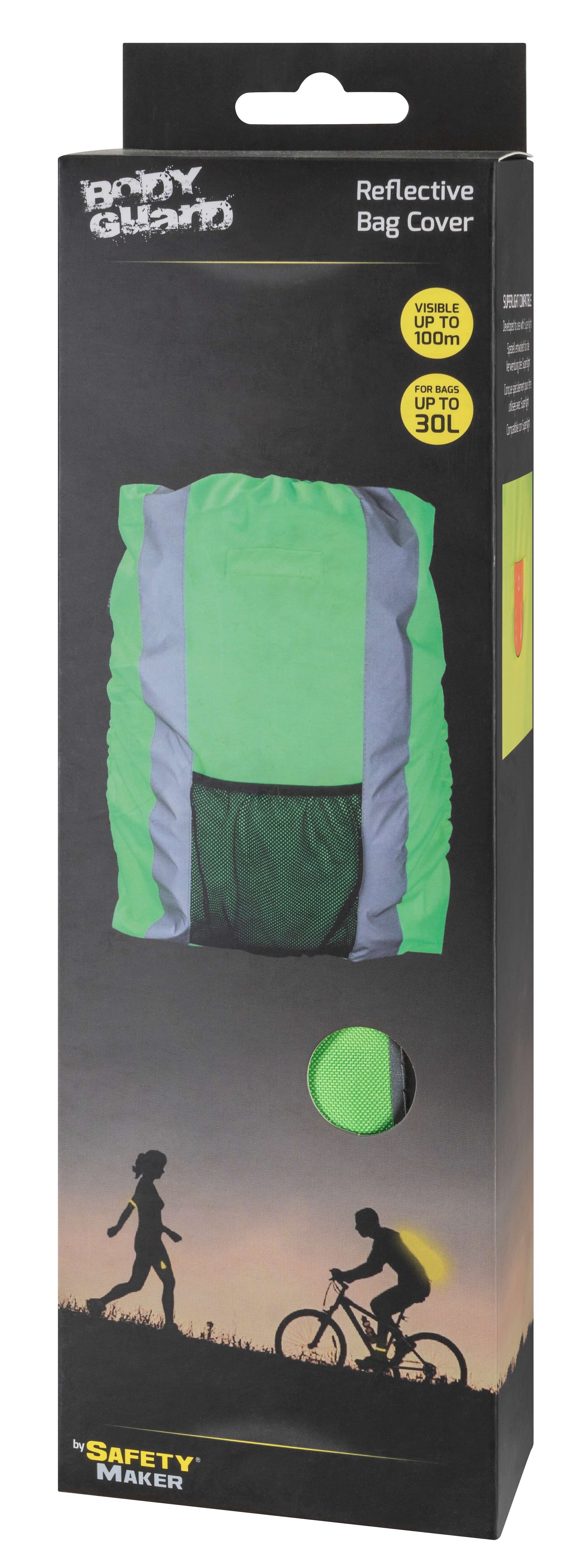 Reflective backpack cover green 30L