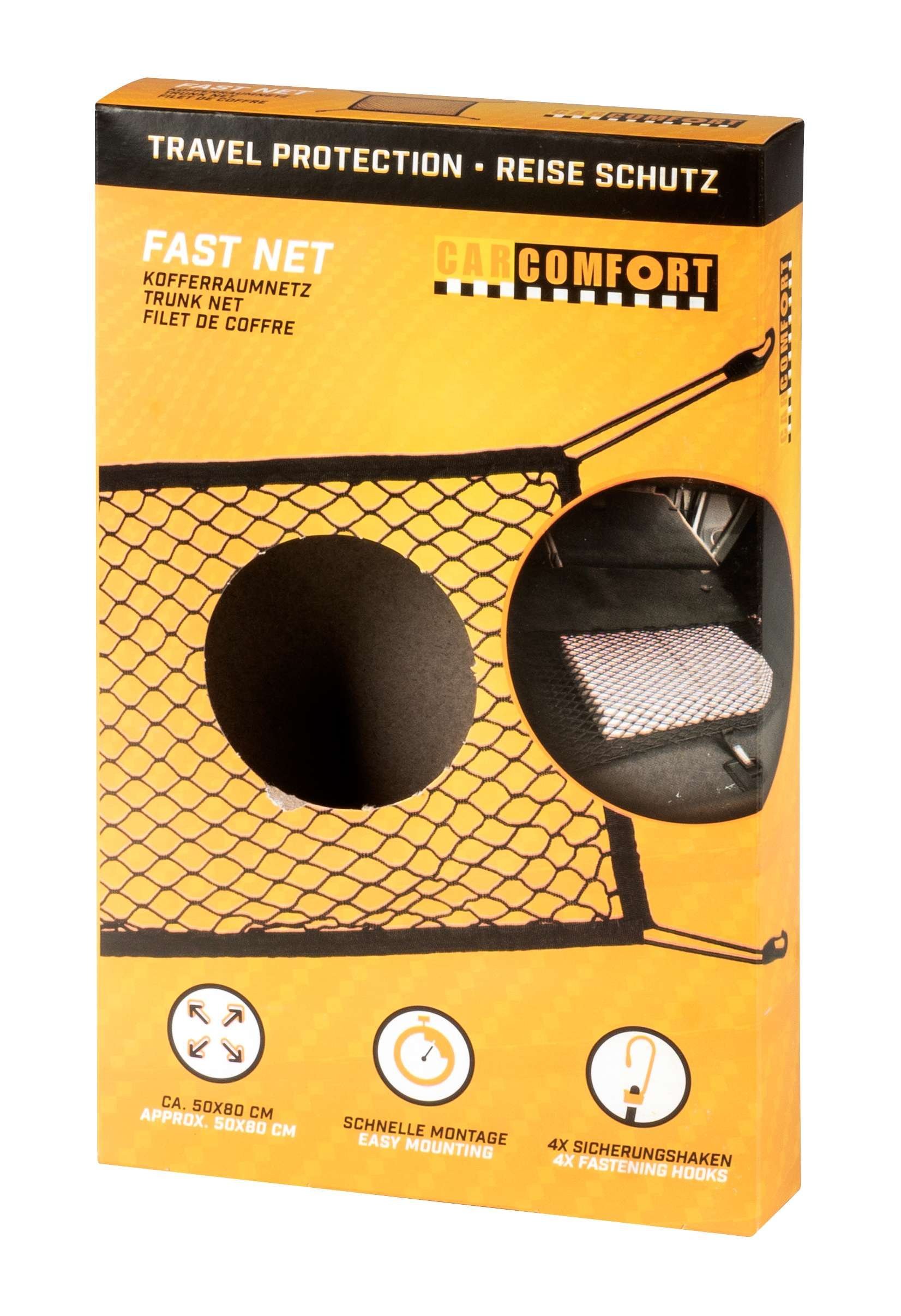 Filet de coffre Fast Net 50x80cm, avec crochets noir