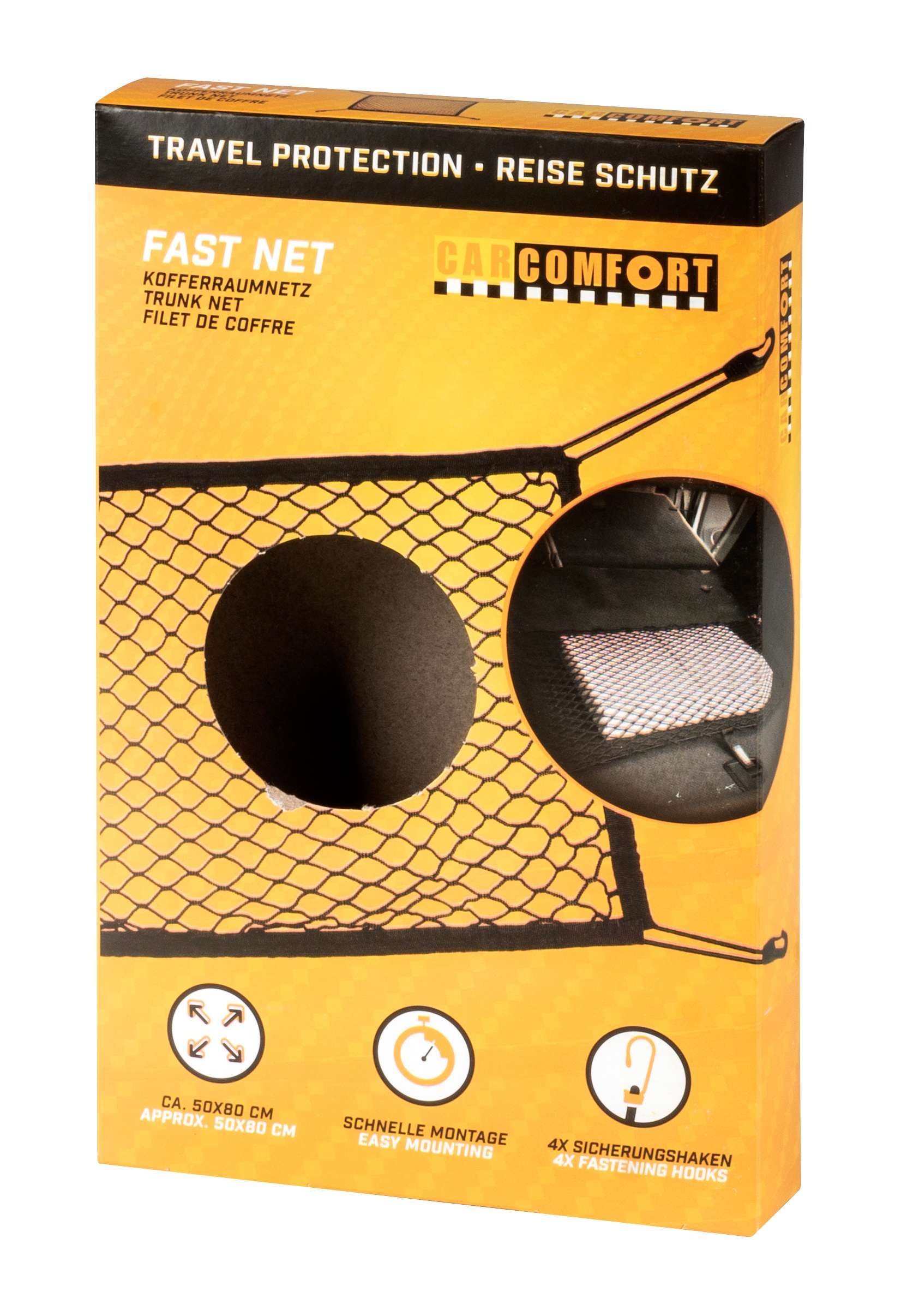 Transportnetz Fast Net, Kofferraumnetz mit Haken, Ladungssicherungsnetz  50x80cm schwarz, Nützliche Artikel, Komfort im Auto, Komfort & Zubehör