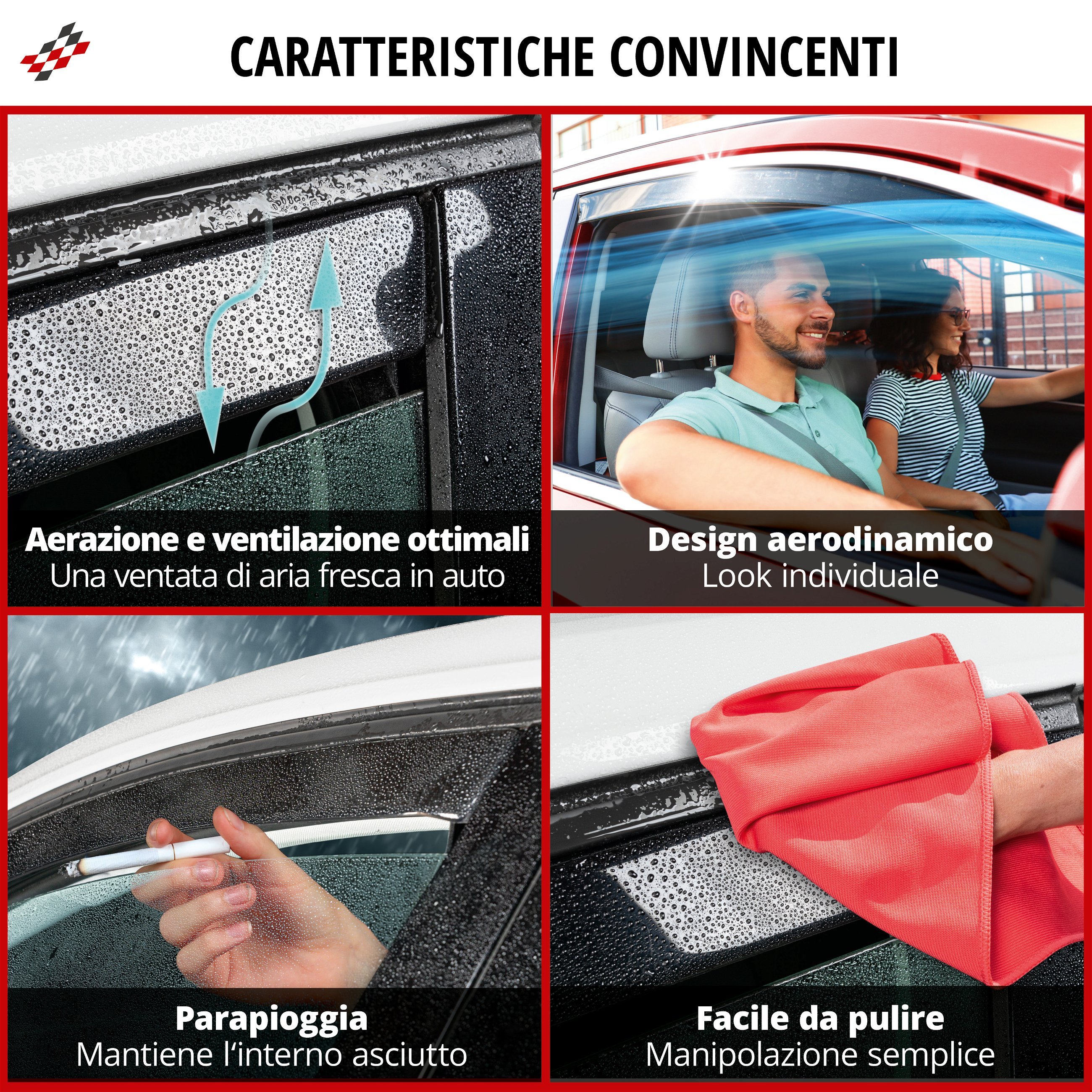 Deflettore del vento per Renault Kangoo/Grand Kangoo II 02/2008-Oggi, Mercedes-Benz Citan/Citan Mixto/Citan Tourer (W415) 11/2012-08/2021