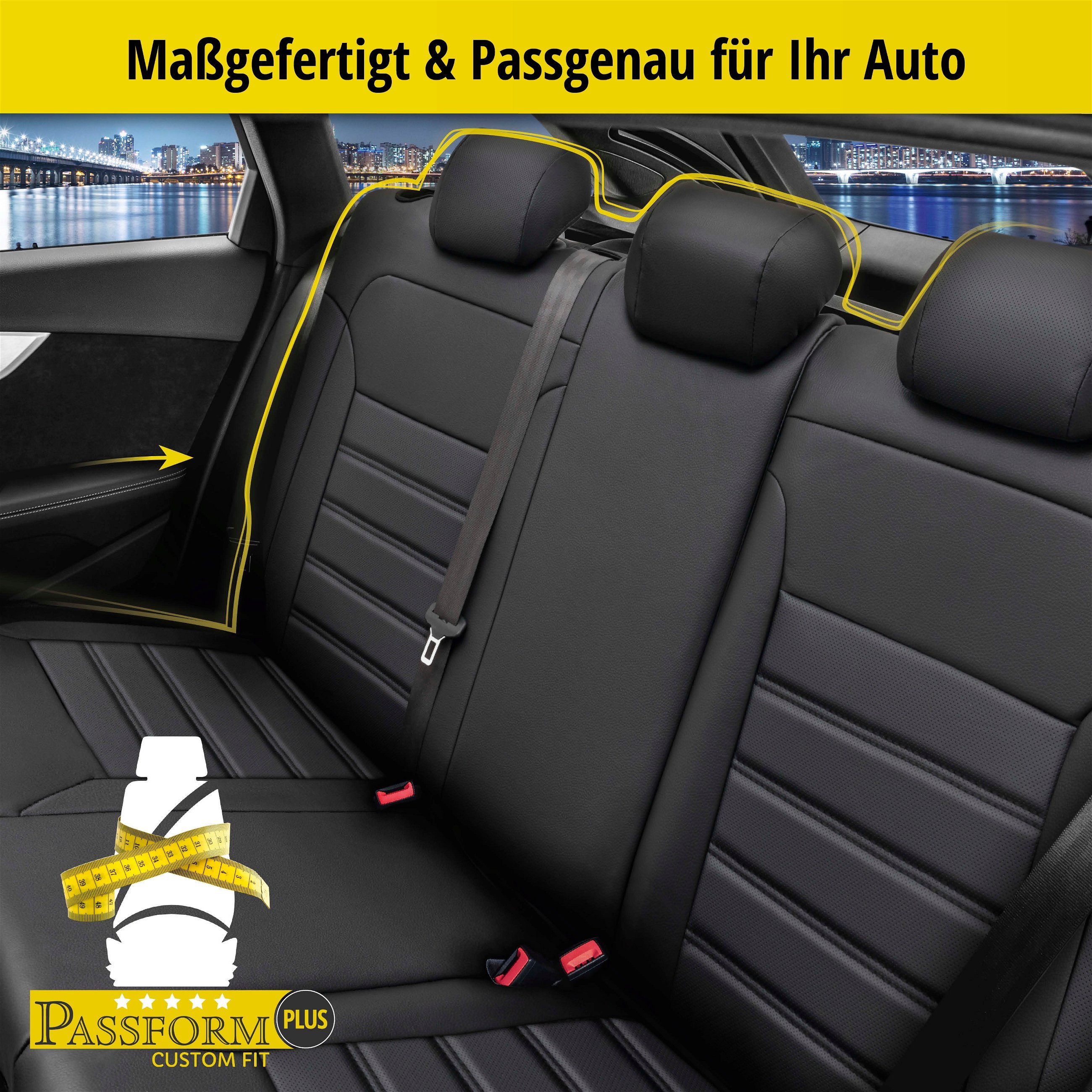 Passform Sitzbezug Robusto für Dacia Sandero 06/2008-Heute, 1 Rücksitzbankbezug für Normalsitze