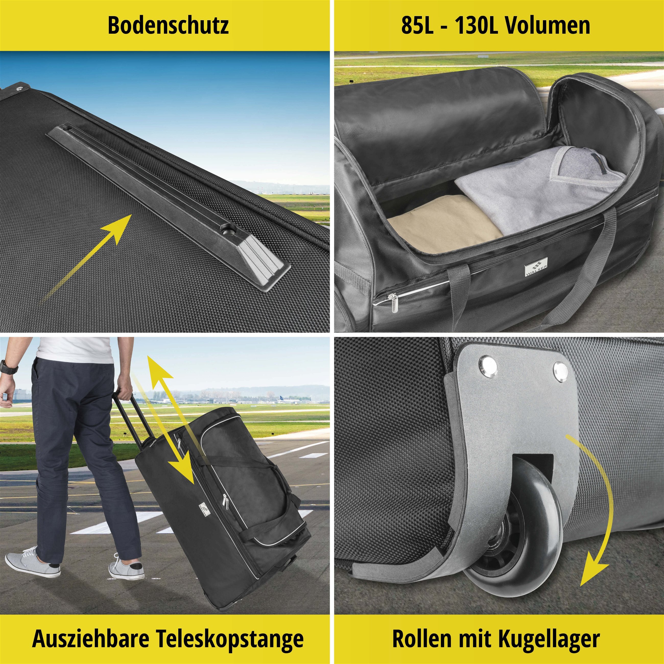Carbags Reisetaschenset für Audi A4 Avant B9 schwarz