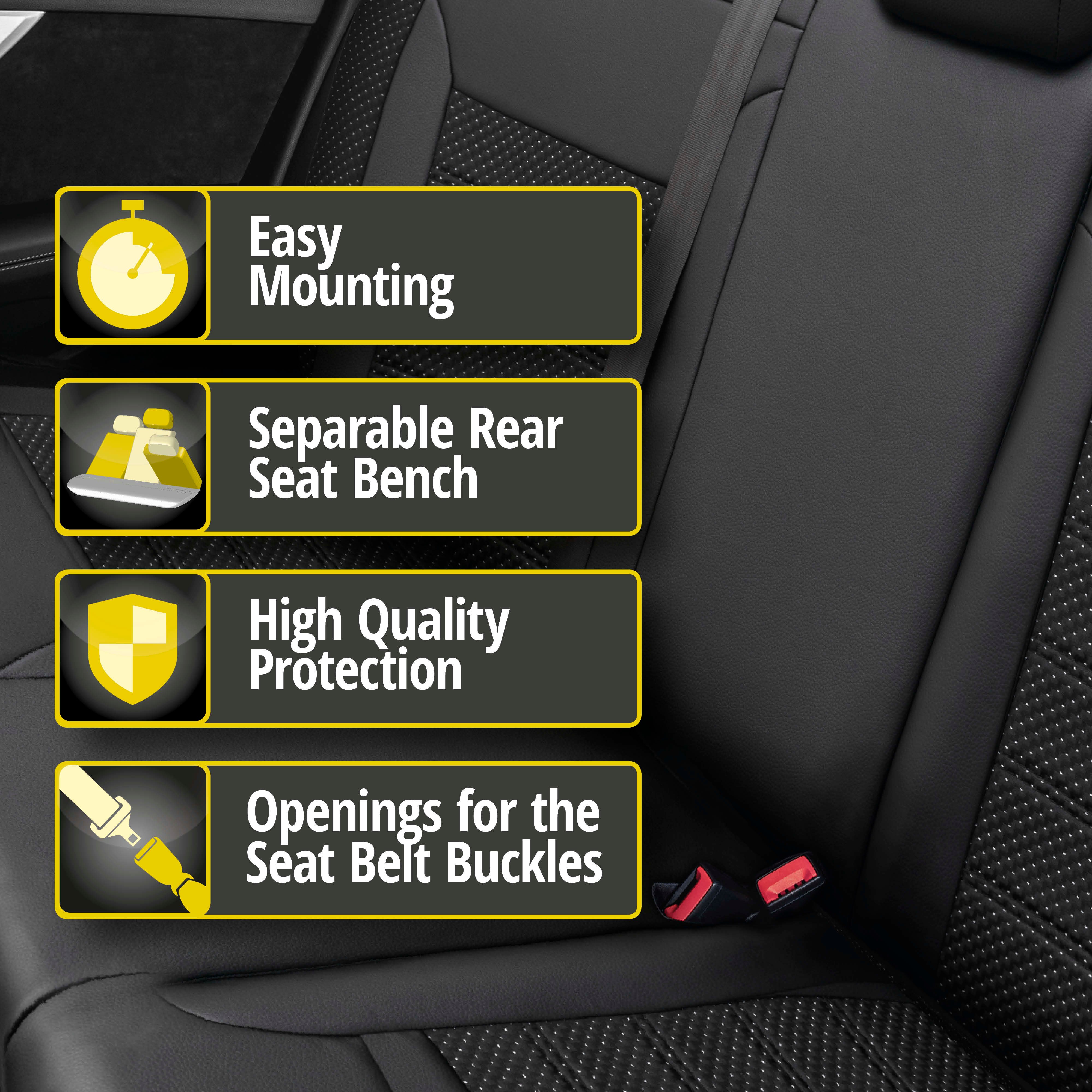 Seat cover Torino for Opel Astra 2016-Today, 1 rear seat cover for normal seats