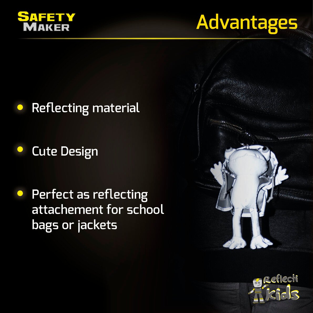 Safety Maker Soft Pendant Froggy silver reflective