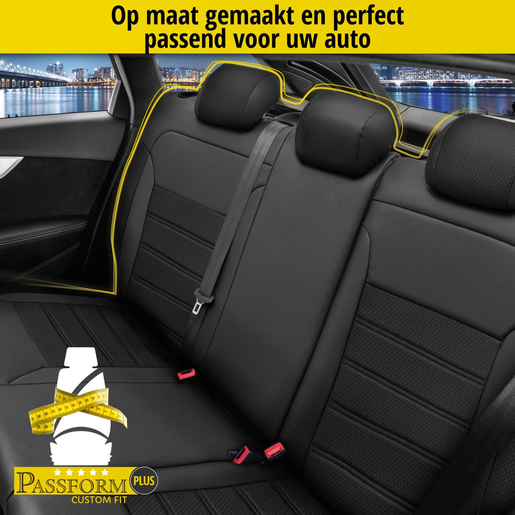 Auto stoelbekleding Aversa geschikt voor Hyundai Tucson 05/2015-12/2020, 1 bekleding achterbank voor standard zetels