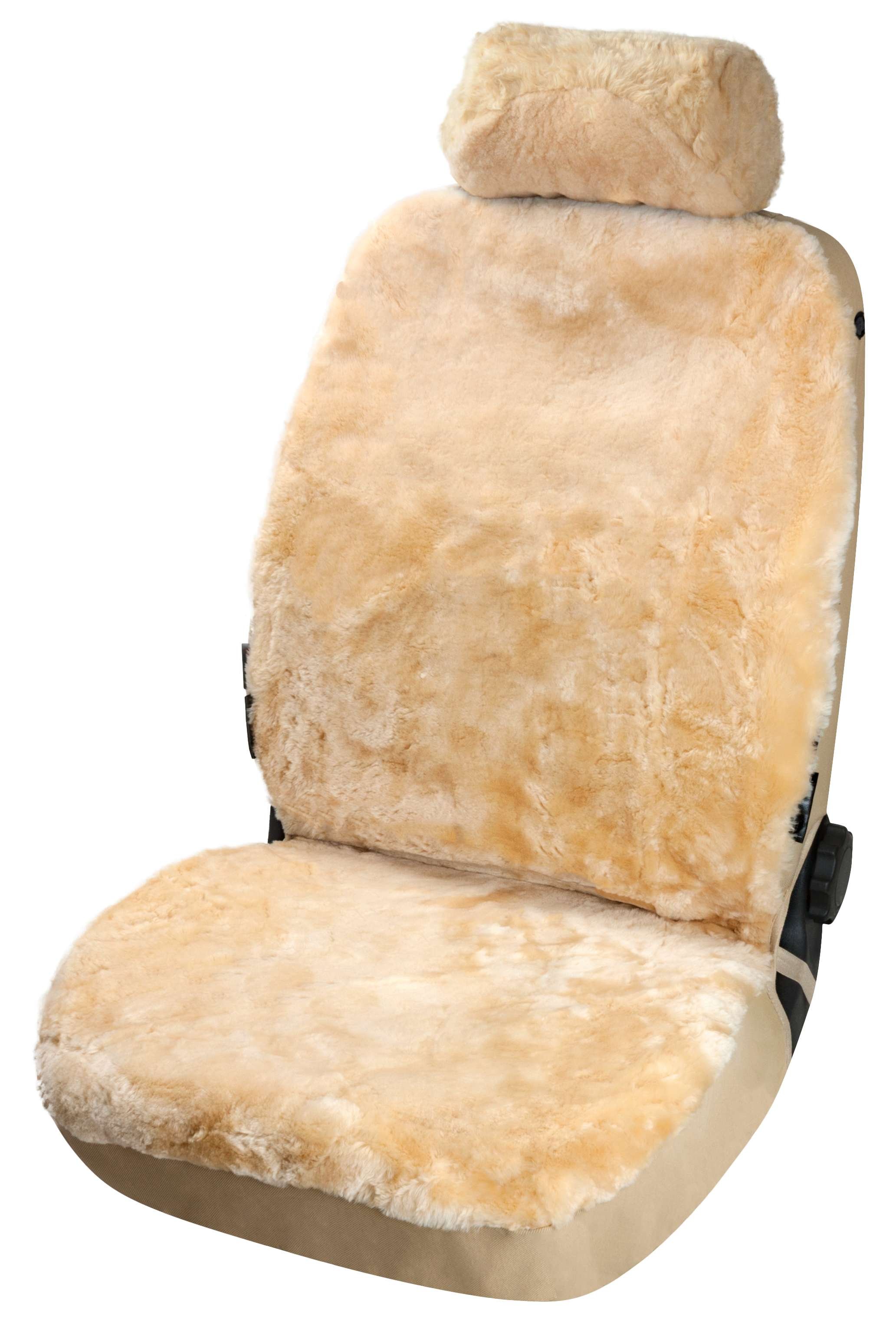 Car Seat cover Iva made of lambskin beige with ZIPP IT system