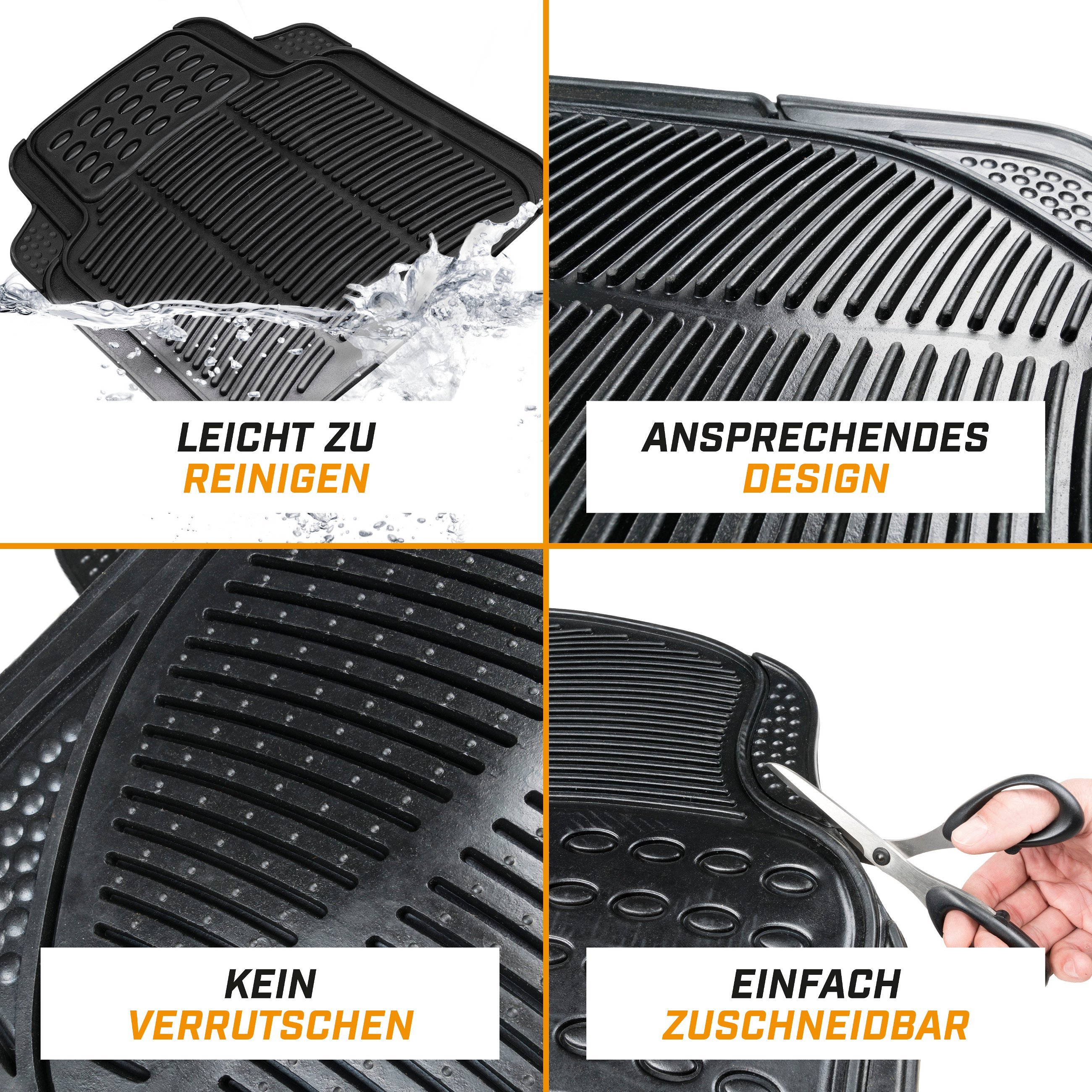 Gummimatte Spartakus, zuschneidbares Automattenset schwarz