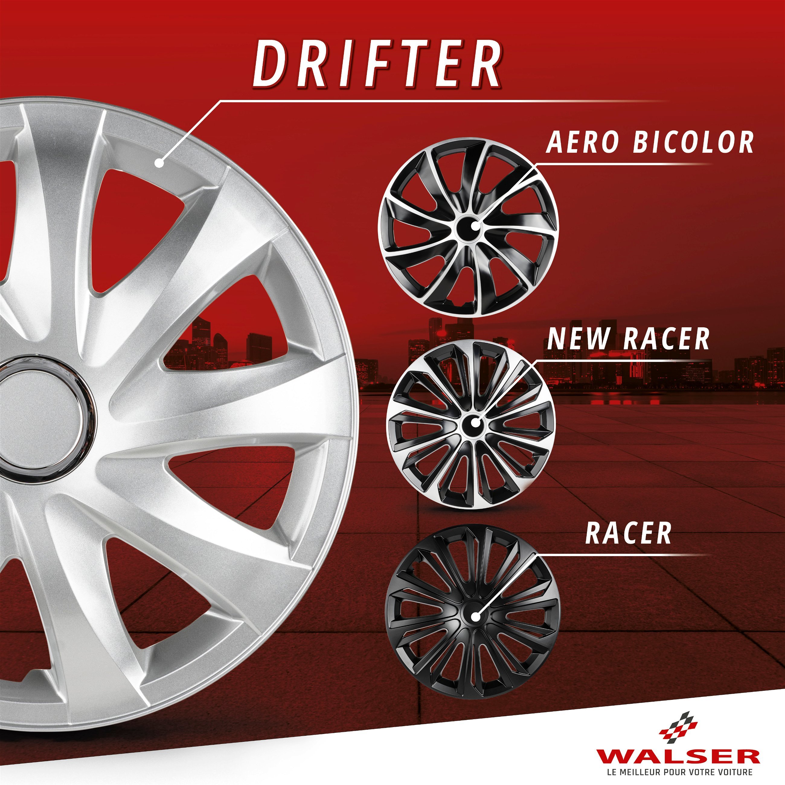 Enjoliveurs Drifter 15", 4 pièce argent