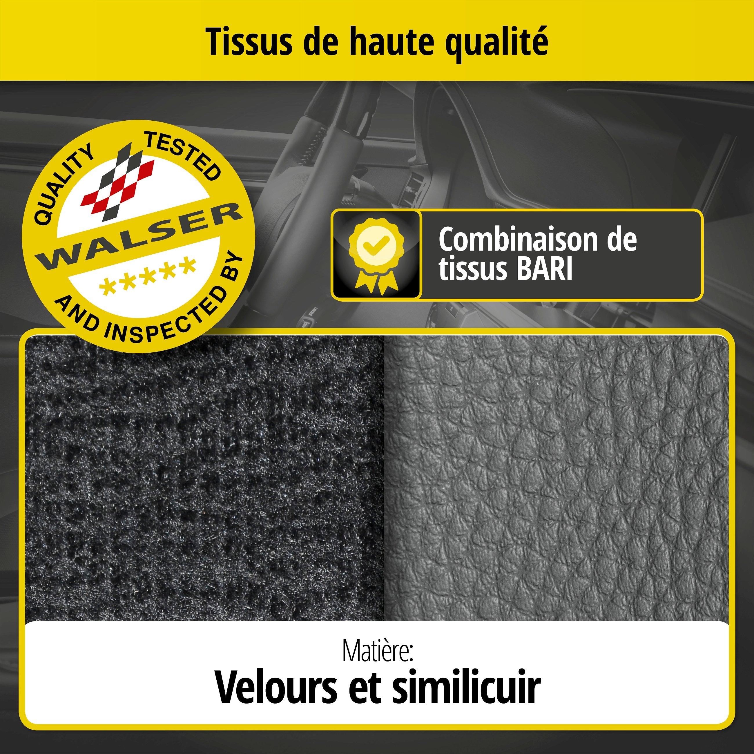 Housse de siège Bari pour Renault Clio II (BB, CB) 03/1998-12/2016, 2 housses de siège pour les sièges normaux