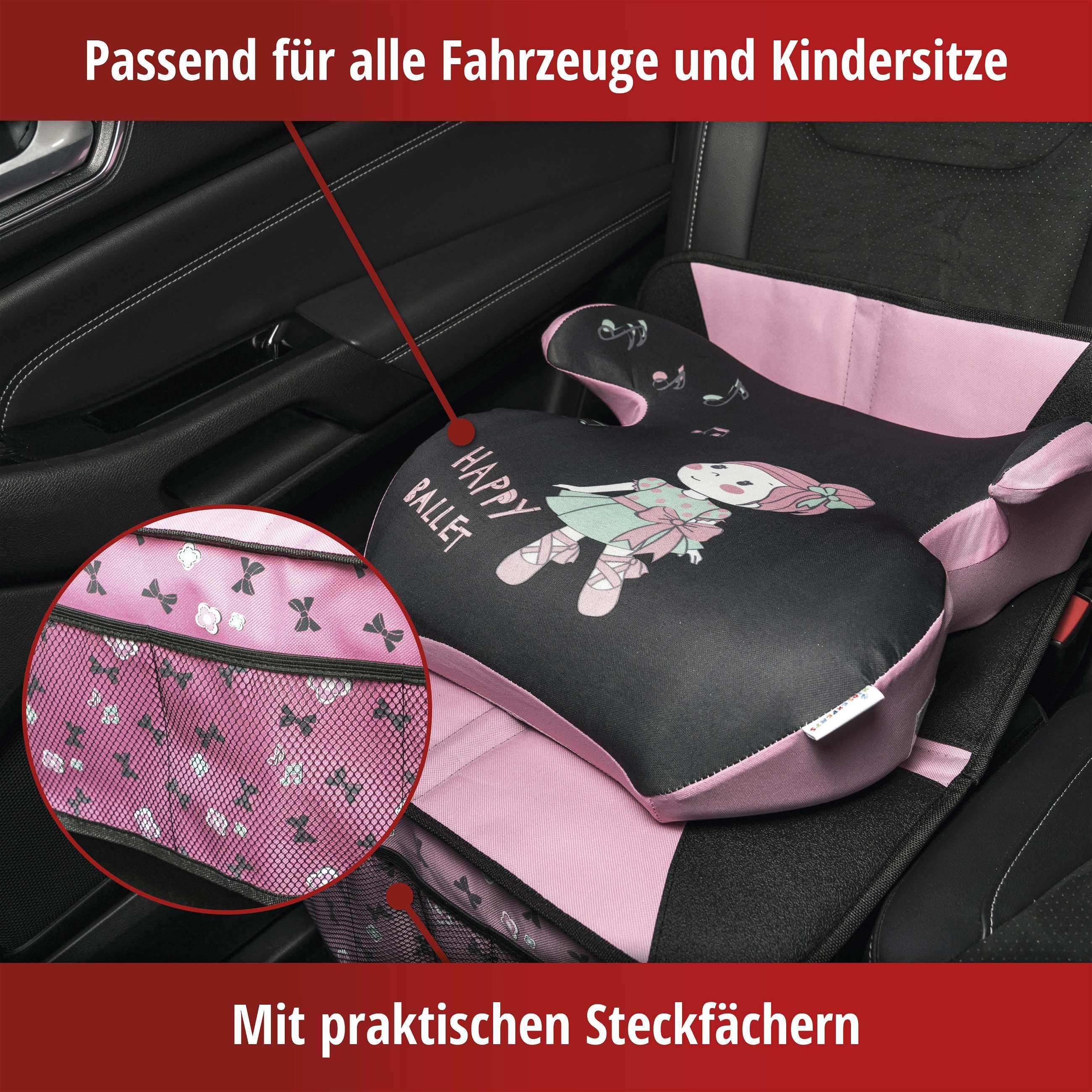 Kindersitzunterlage Ballet Doll, Auto-Schutzunterlage, Sitzschoner Kindersitz grau/rosa