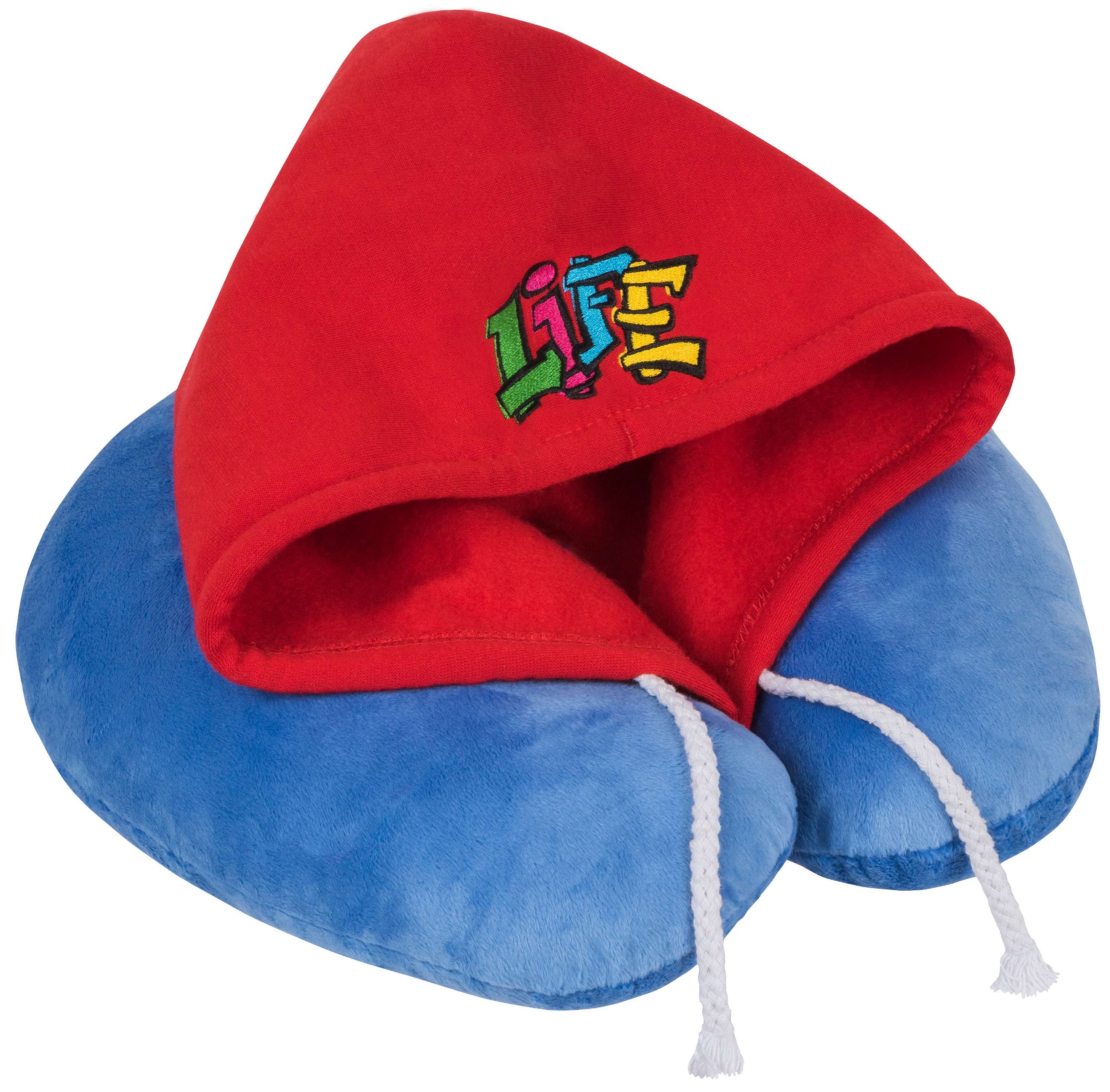 Bolster met capuchon Graffiti blauw