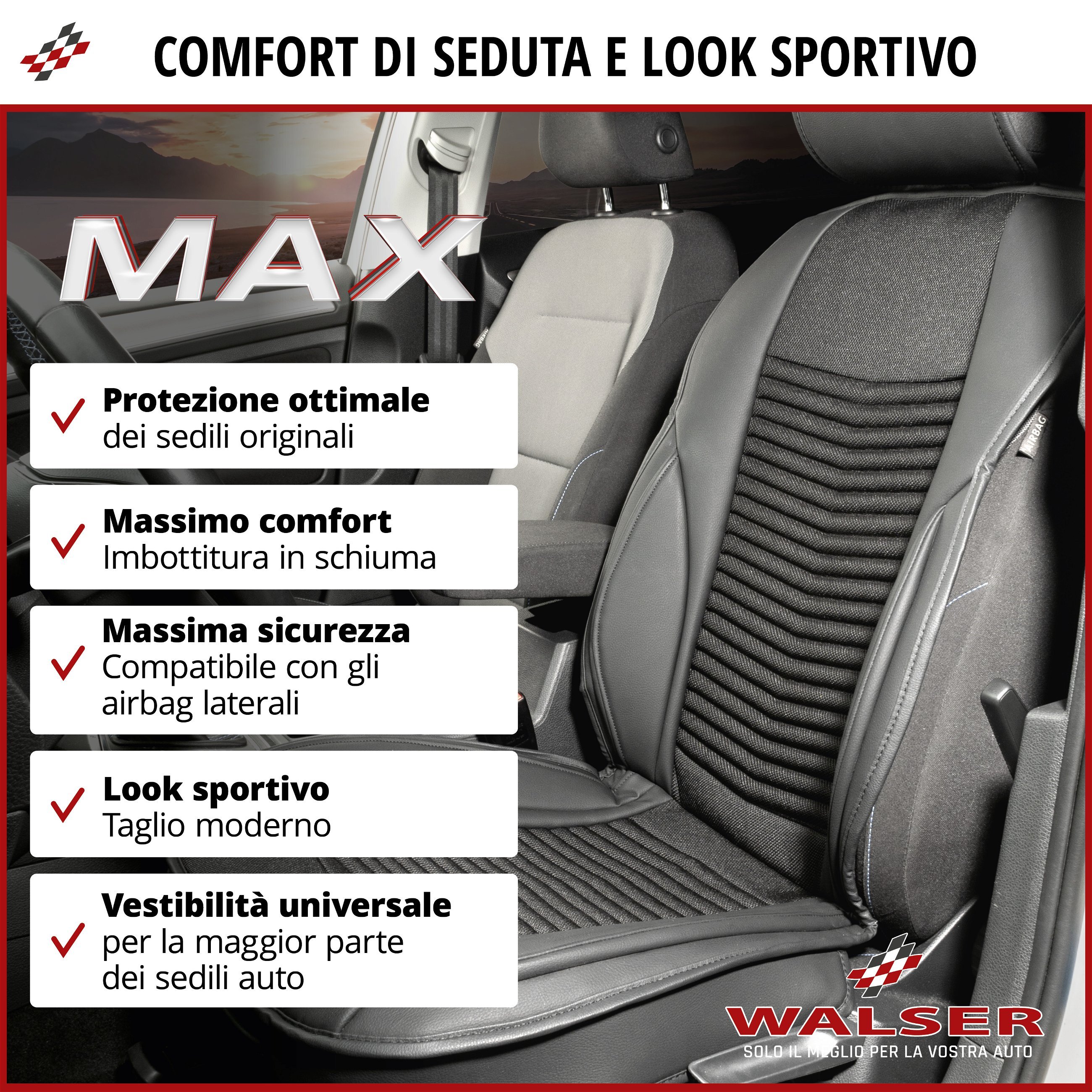 Coprisedili auto Max nero